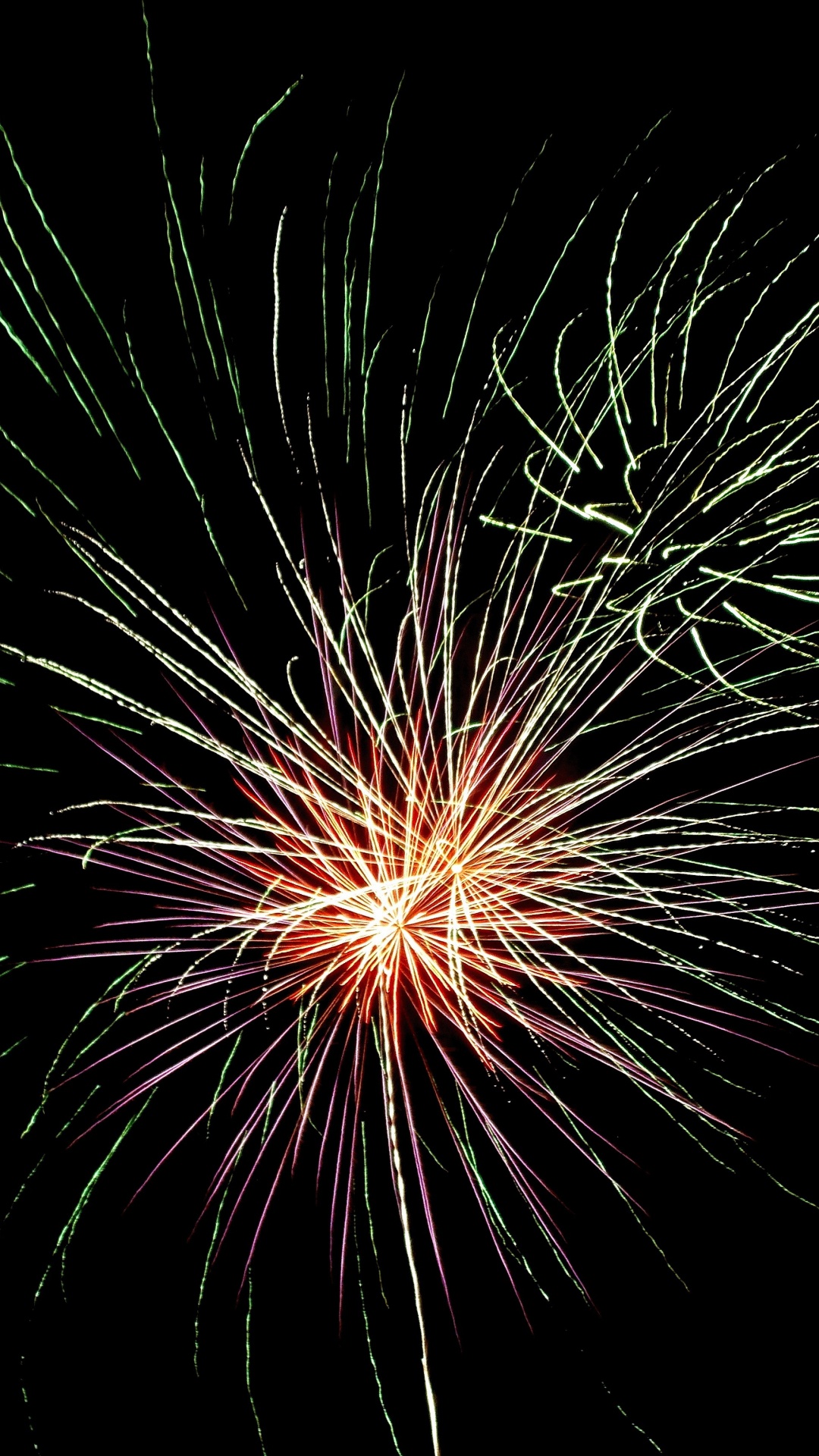 烟花, 缔约方, 新年当天, 午夜, 排灯节 壁纸 1080x1920 允许