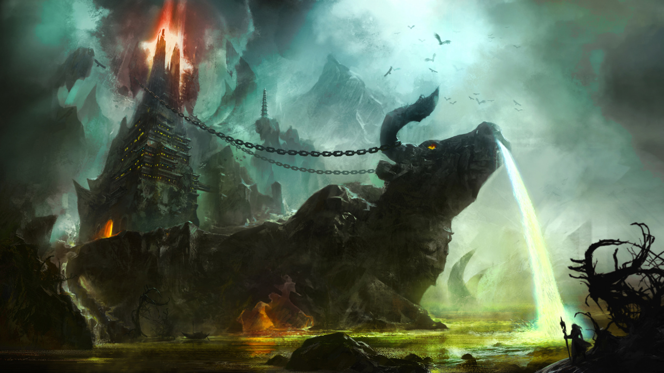 Crocodile Noir Sur Plan D'eau. Wallpaper in 1366x768 Resolution