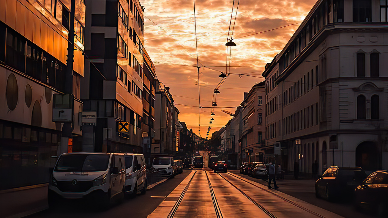 Edificio, Ventana, la Superficie de la Carretera, Infraestructura, Atardecer. Wallpaper in 1280x720 Resolution
