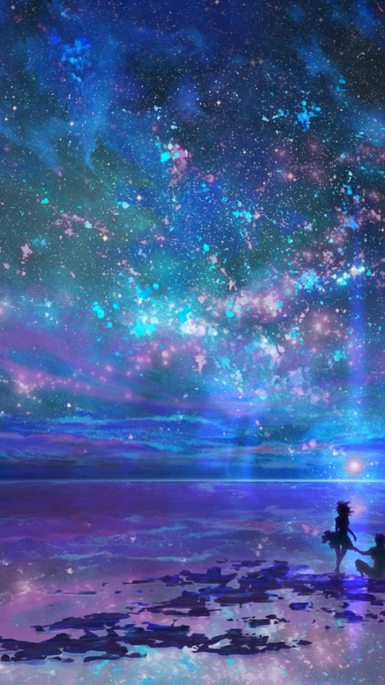 Nagi no Asukara, Art, Water, Atmosphere, Blue. Wallpaper in 750x1334 Resolution