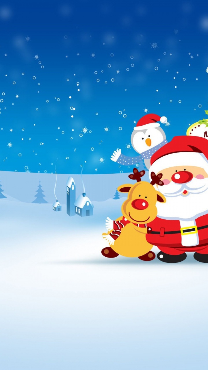 Christmas Day, Santa Claus, Cartoon, Christmas, Arctic. Wallpaper in 720x1280 Resolution