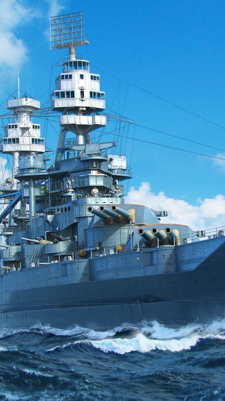 World of Warships, Battleship, Naval Ship, Warship, Ship. Wallpaper in 720x1280 Resolution