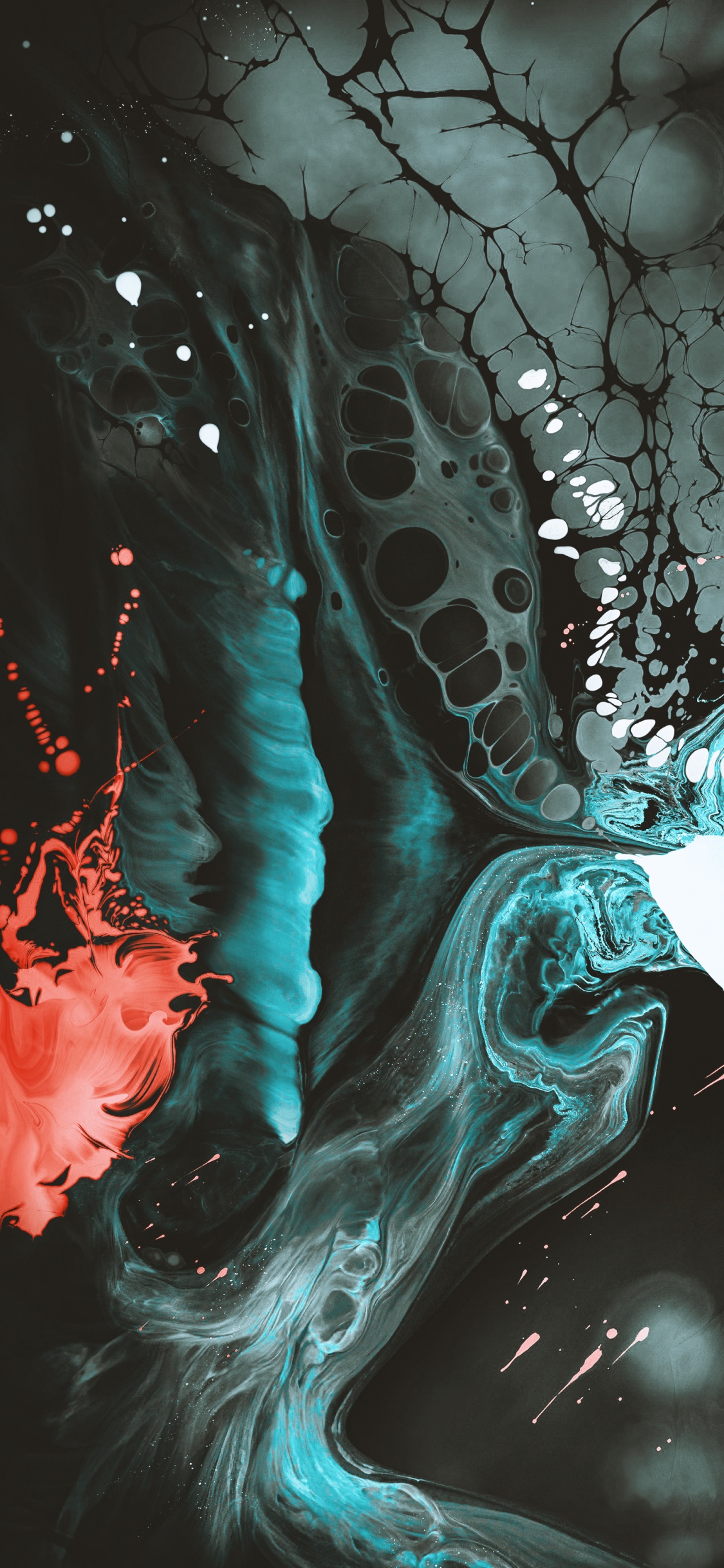 苹果, Ios, 液体, 艺术, 水上 壁纸 1125x2436 允许