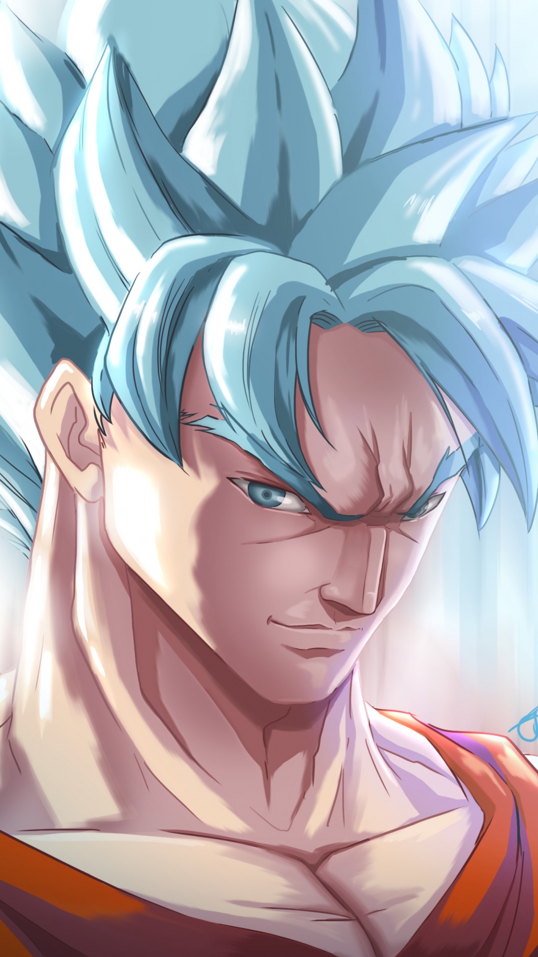 Blauhaariger Männlicher Anime-Charakter. Wallpaper in 1080x1920 Resolution