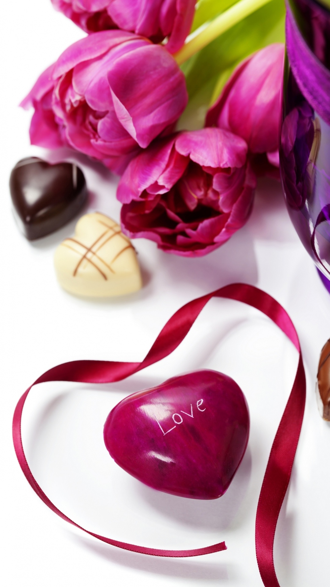 Coraz, Pétalo, el Día de San Valentín, Praliné, Magenta. Wallpaper in 1080x1920 Resolution