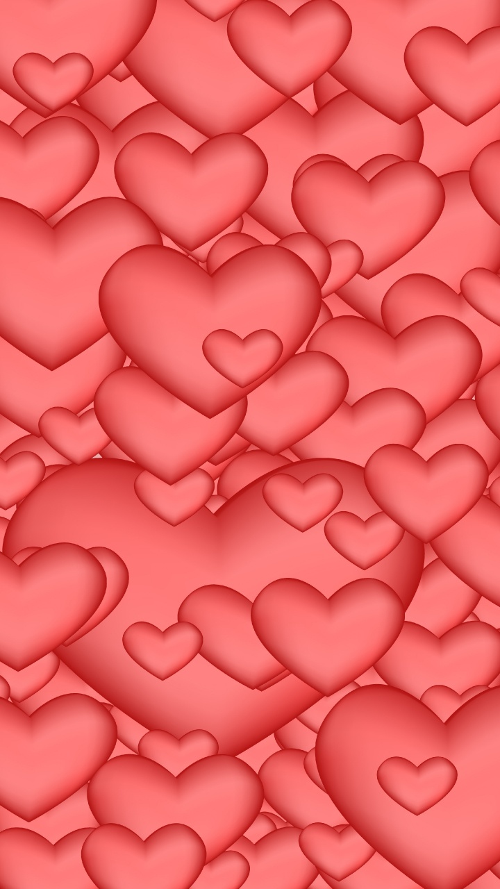 Herzen, Pink, Valentines Tag, Muster, Blütenblatt. Wallpaper in 720x1280 Resolution