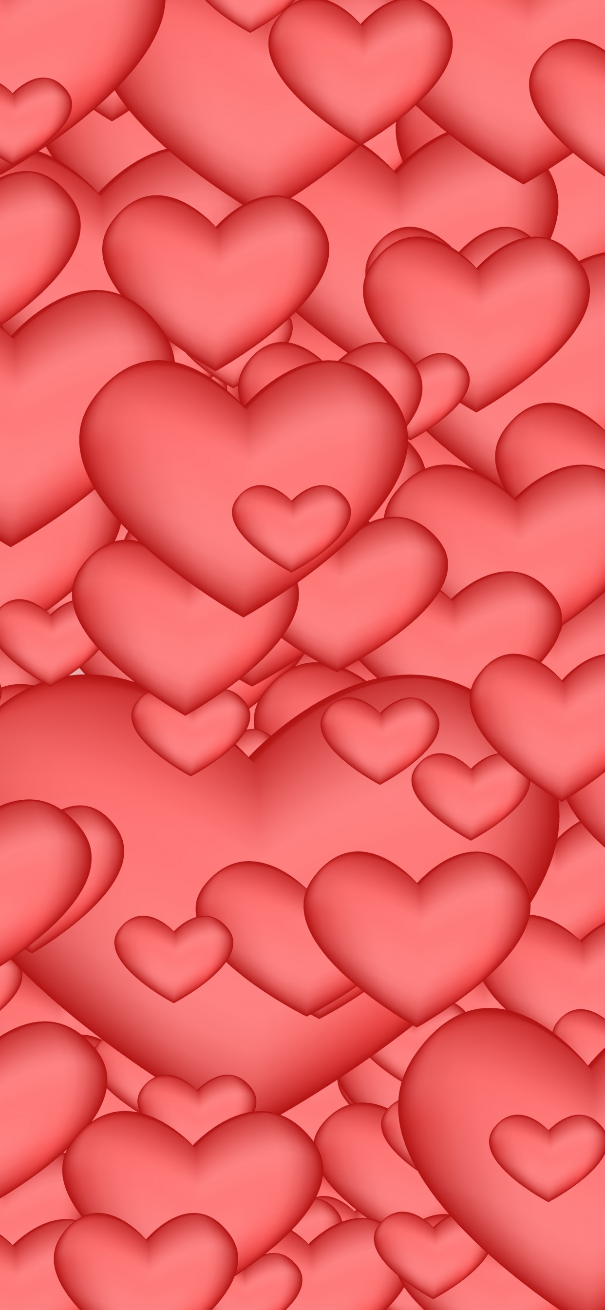 Heart, Pink, Red, Valentines Day, Pattern. Wallpaper in 1242x2688 Resolution