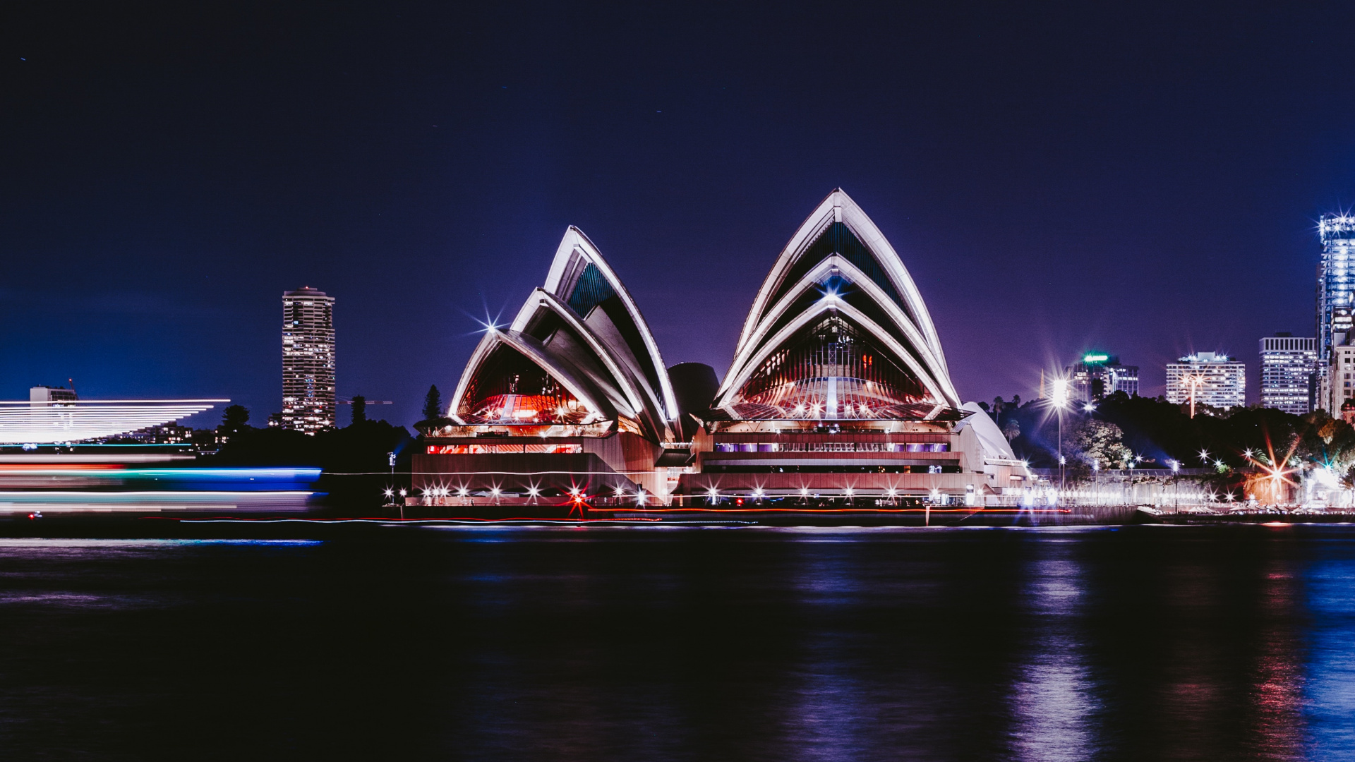 Sydney Opera House During Night Time. Wallpaper in 1920x1080 Resolution