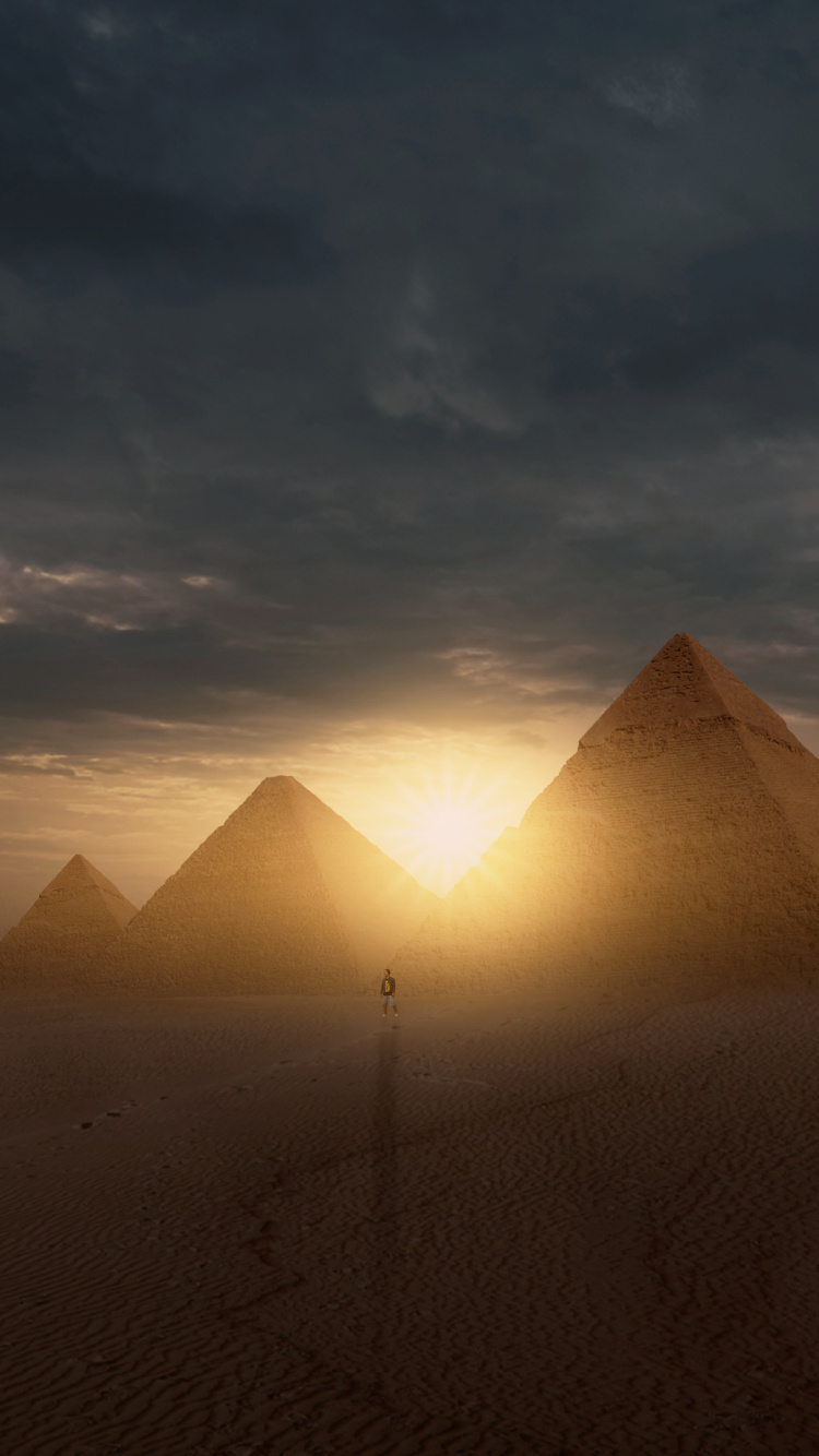 Brauner Sand Unter Bewölktem Himmel Tagsüber. Wallpaper in 750x1334 Resolution