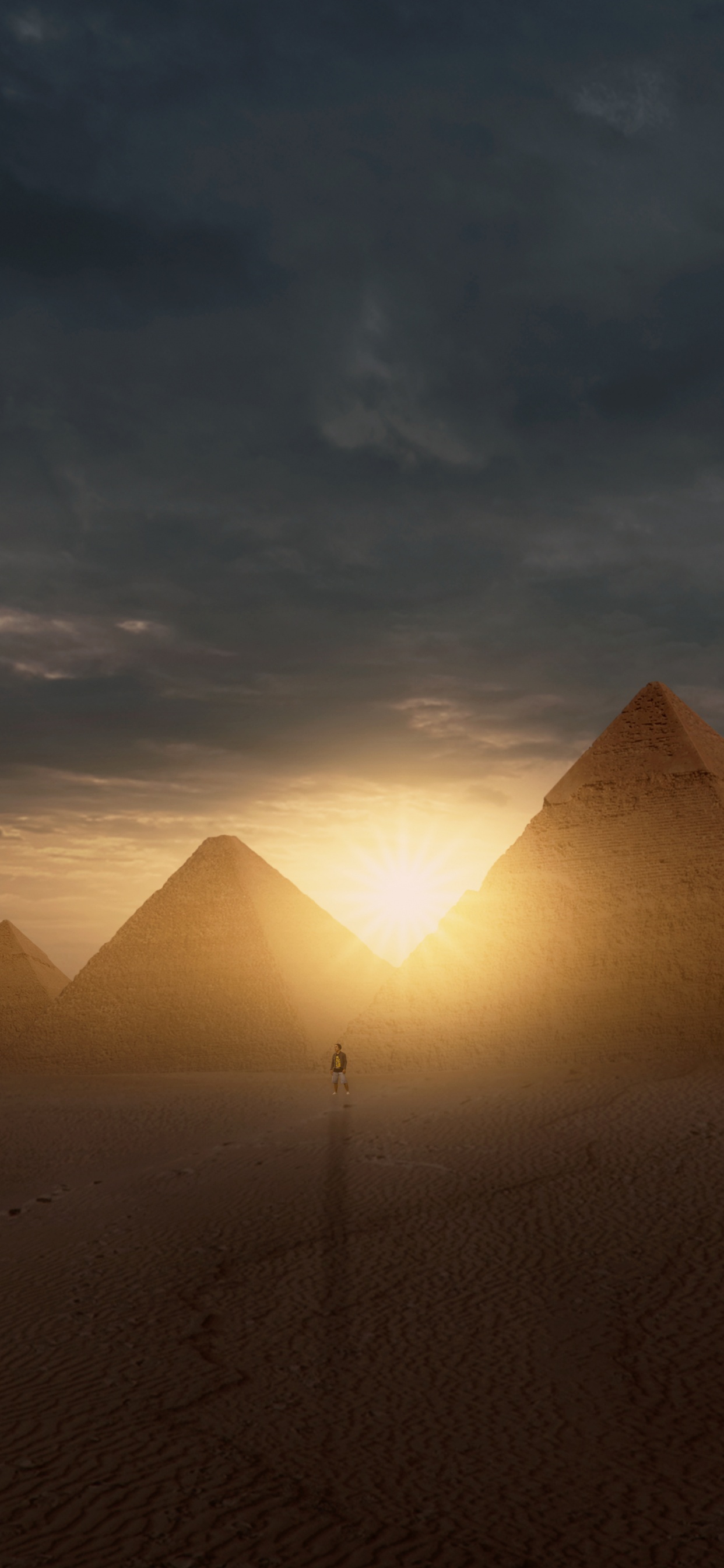 Brown Sand Under Cloudy Sky During Daytime. Wallpaper in 1242x2688 Resolution