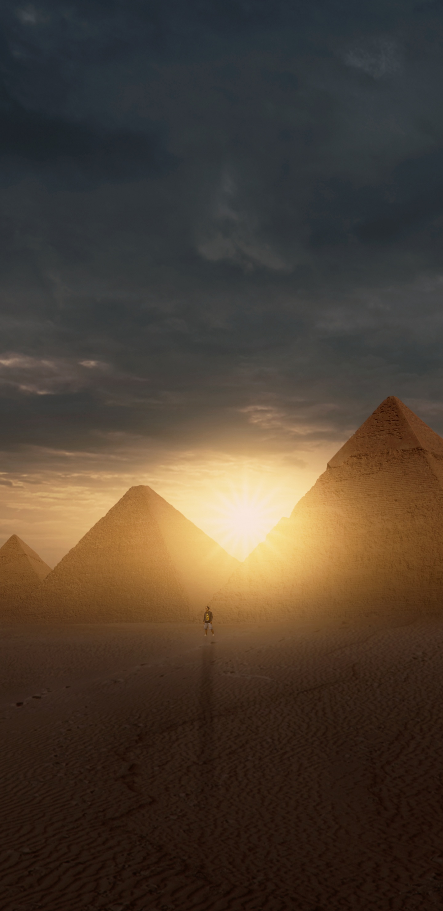 Brown Sand Under Cloudy Sky During Daytime. Wallpaper in 1440x2960 Resolution