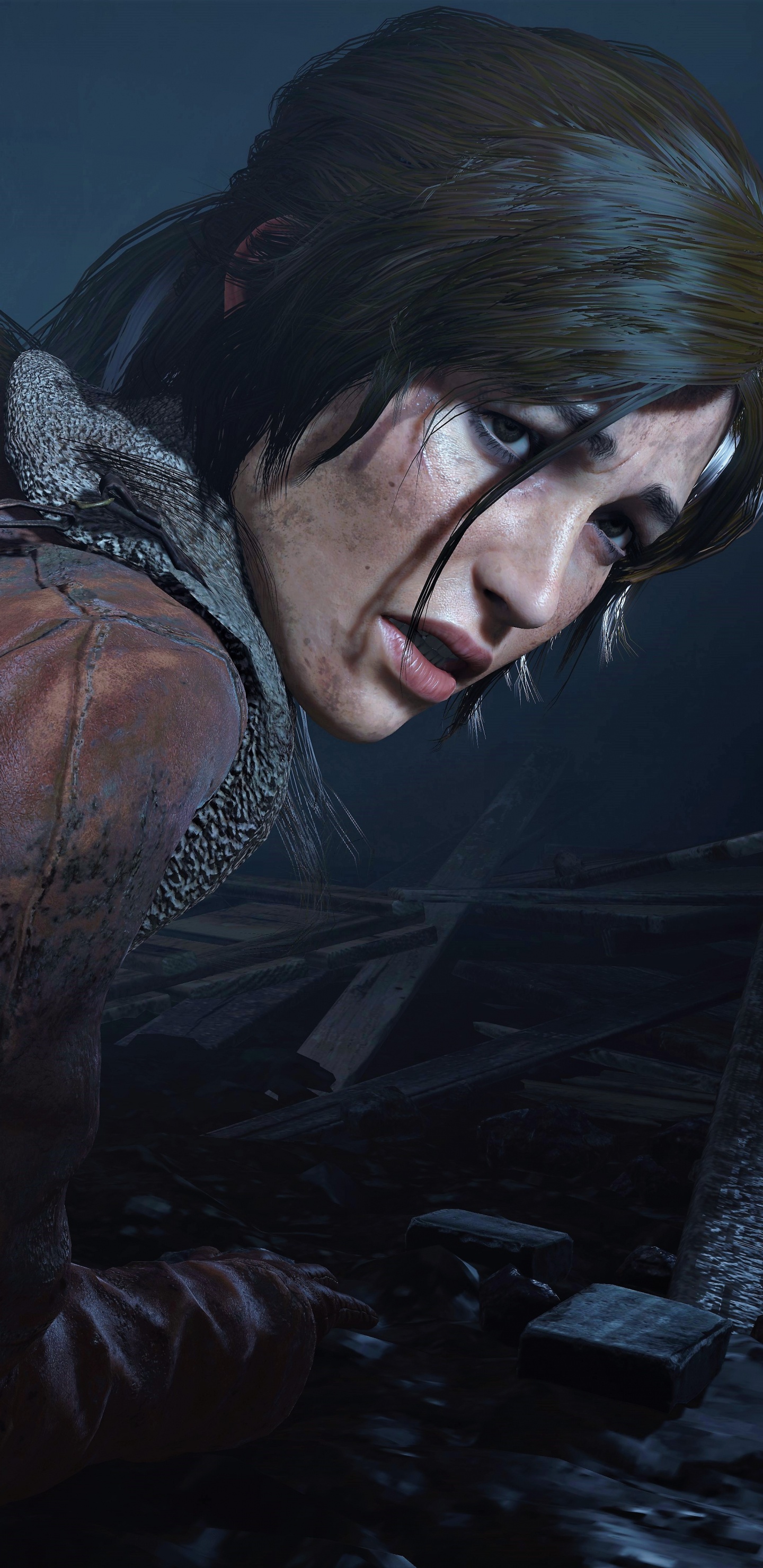 Femme en Veste de Cuir Marron. Wallpaper in 1440x2960 Resolution