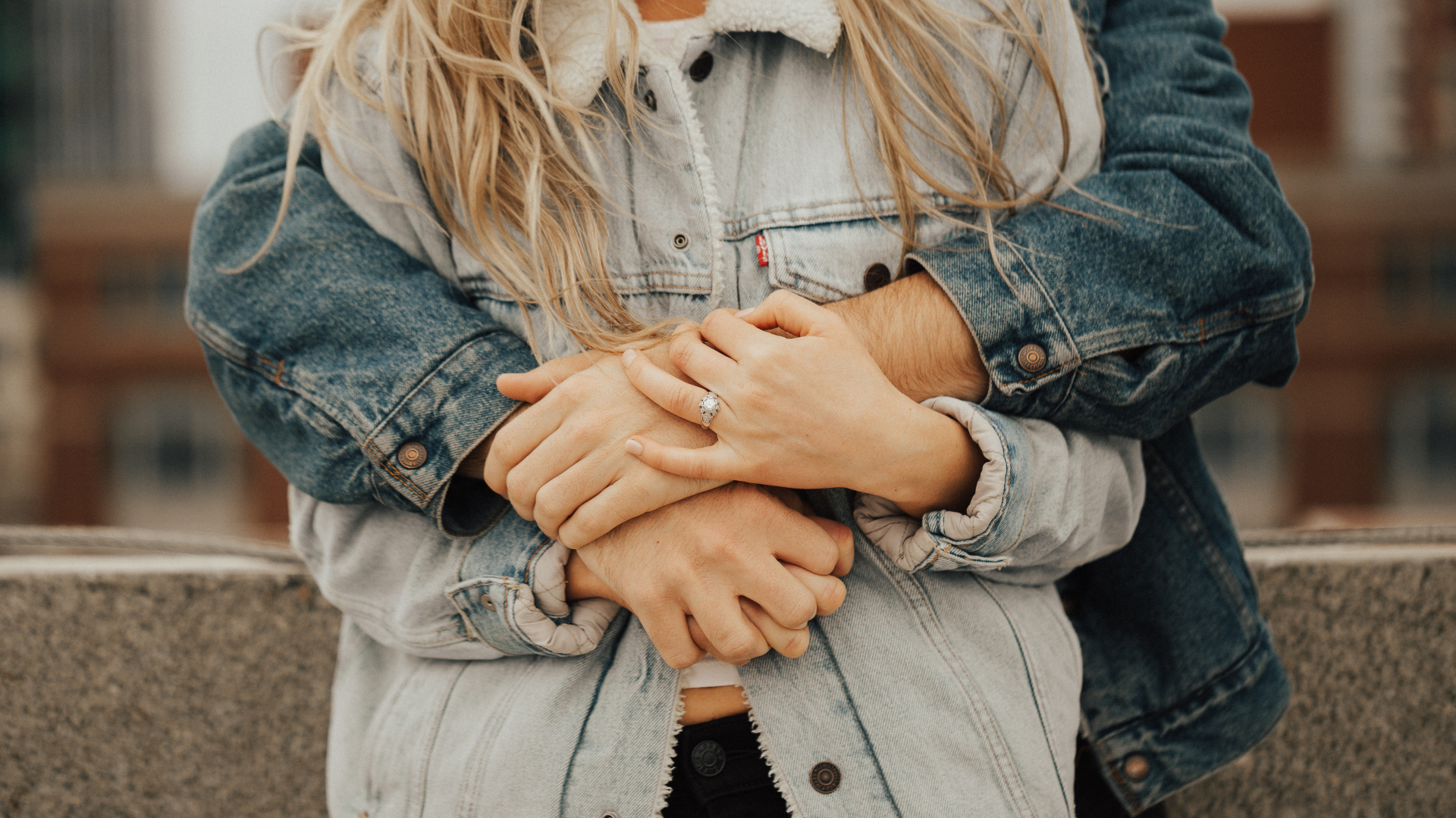 Hug, Couple, Denim, Jeans, Street Fashion. Wallpaper in 1920x1080 Resolution