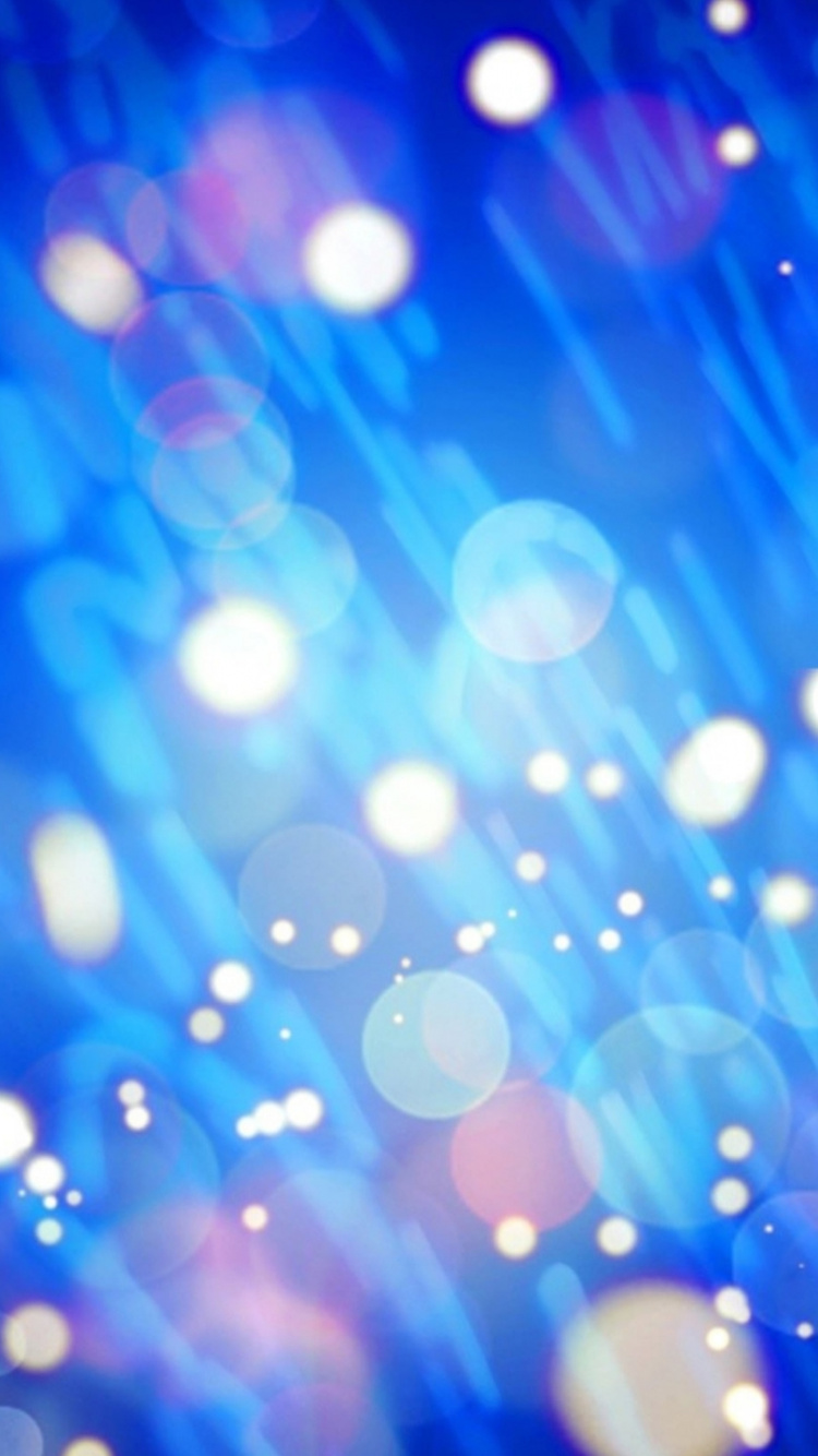 Luces Bokeh Azules y Blancas. Wallpaper in 750x1334 Resolution