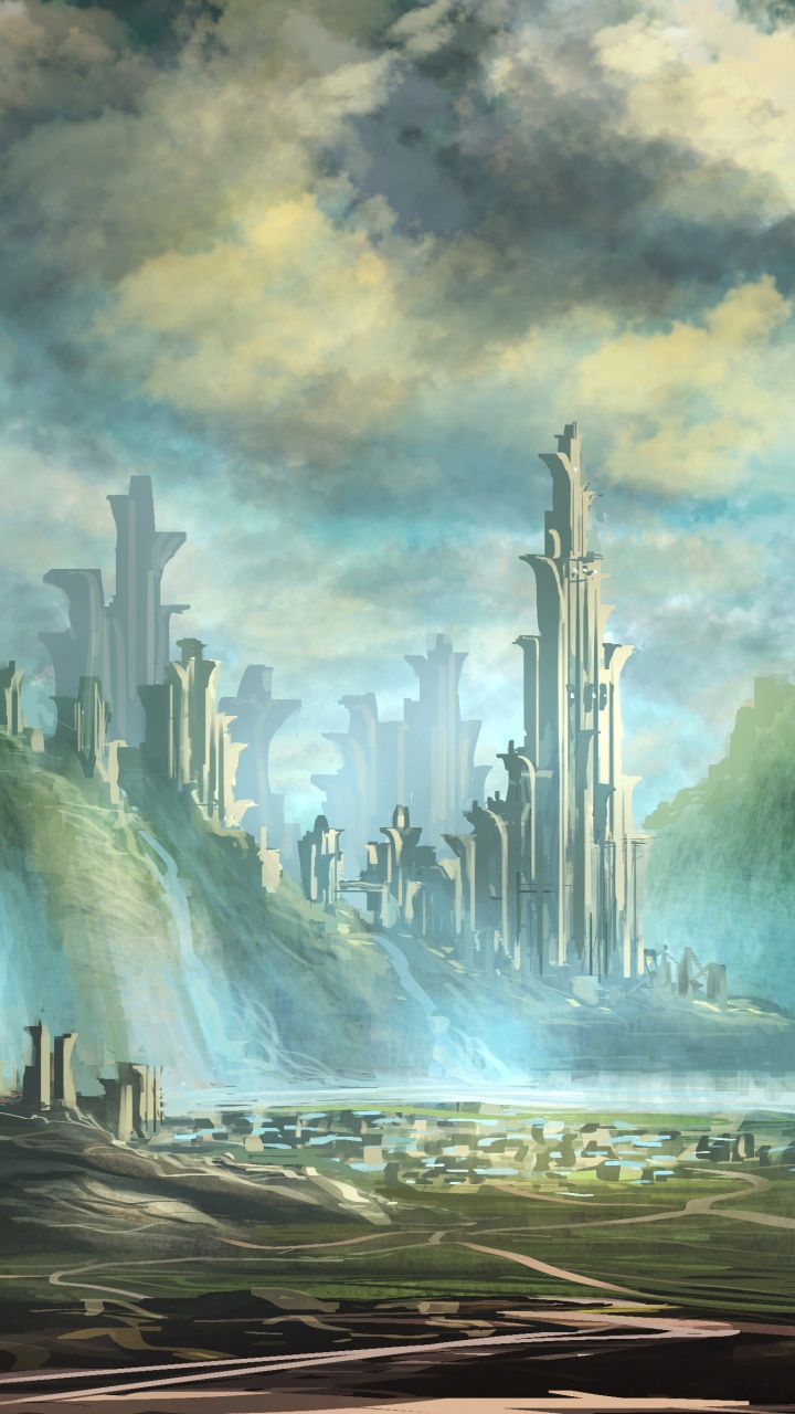 Brown and White Mountain Painting. Wallpaper in 720x1280 Resolution