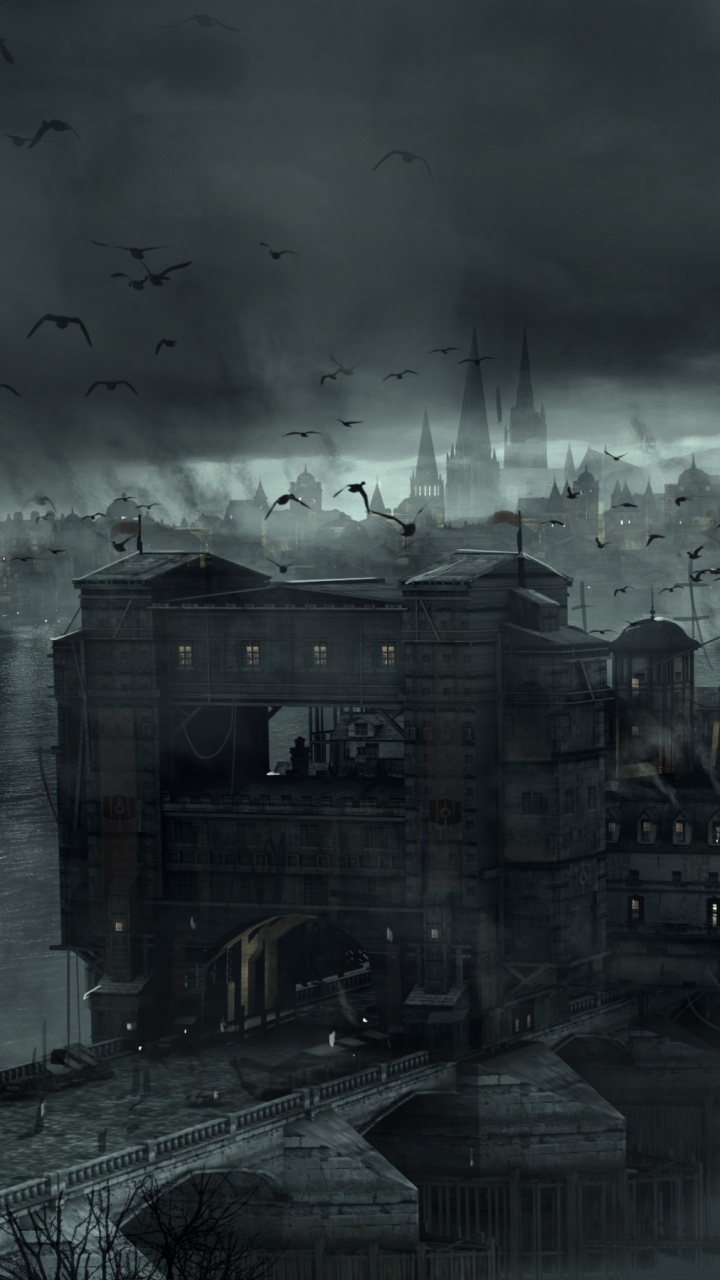 Grayscale Photo of City Buildings Under Cloudy Sky. Wallpaper in 720x1280 Resolution