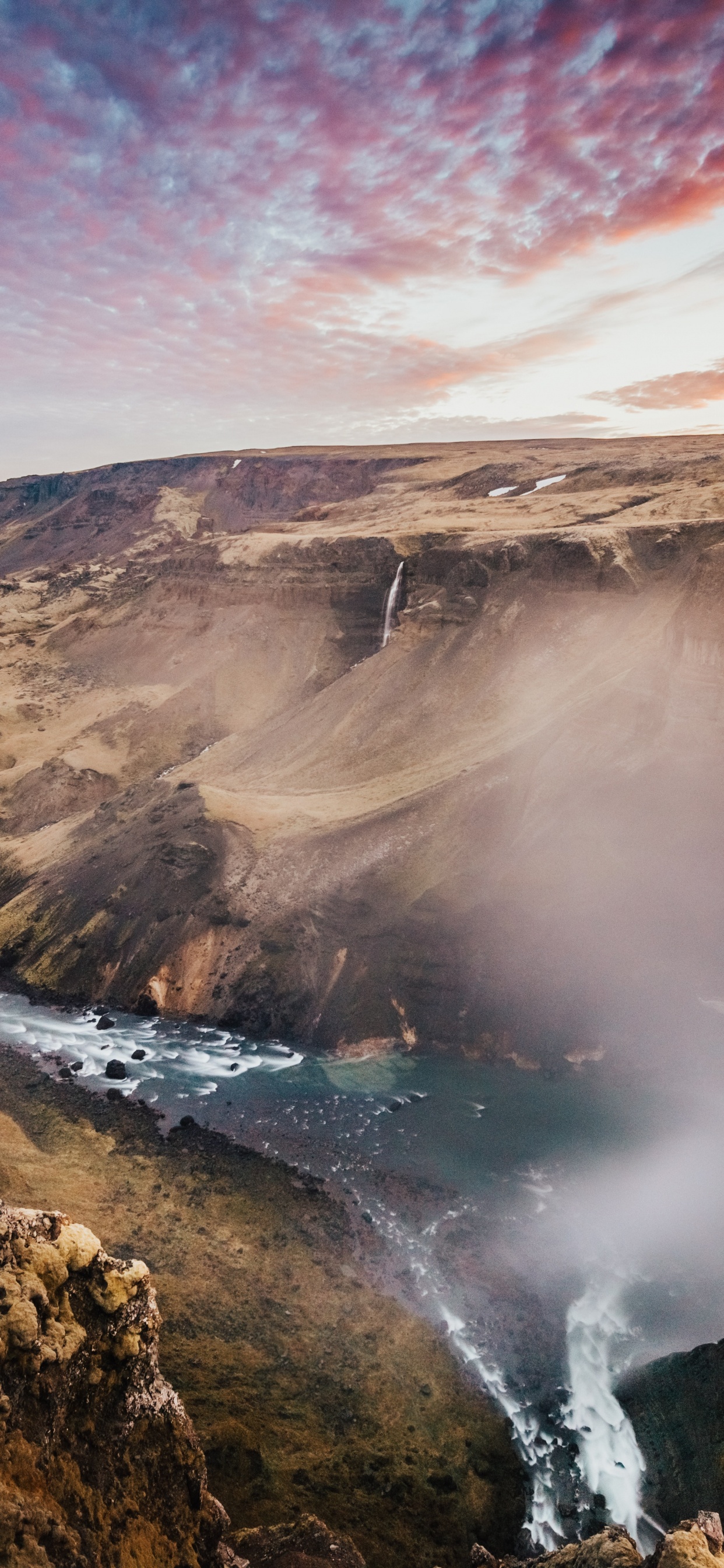 Islande Ben Karpinski, Haifoss, Svartifoss, Cascade, Nature. Wallpaper in 1242x2688 Resolution