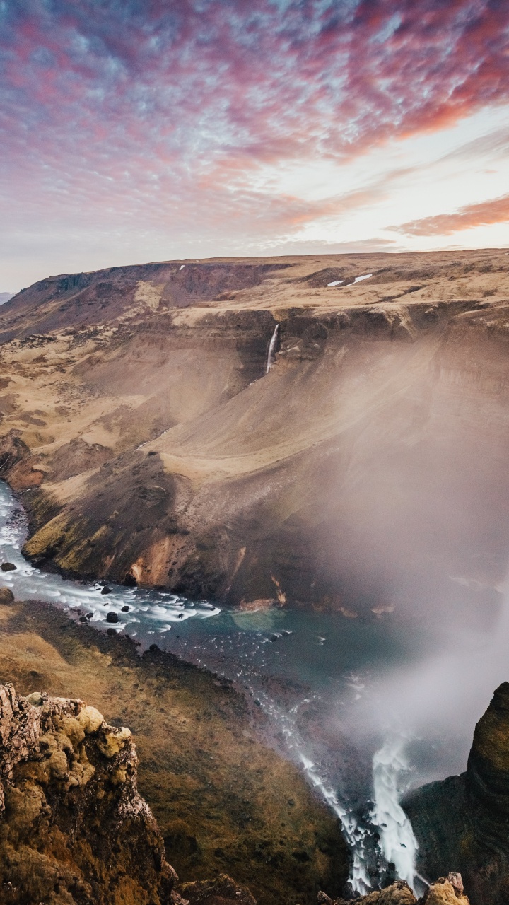 Islande Ben Karpinski, Haifoss, Svartifoss, Cascade, Nature. Wallpaper in 720x1280 Resolution