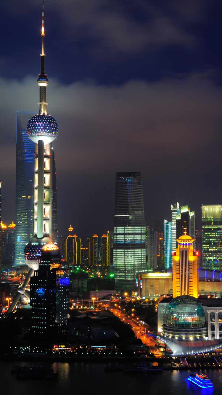City Skyline During Night Time. Wallpaper in 750x1334 Resolution