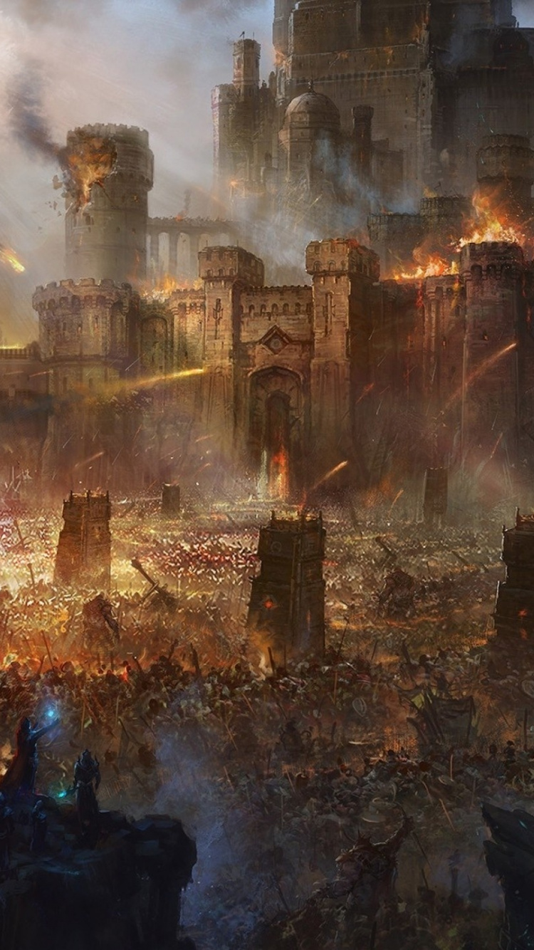 Braunes Schloss Auf Grüner Wiese. Wallpaper in 750x1334 Resolution