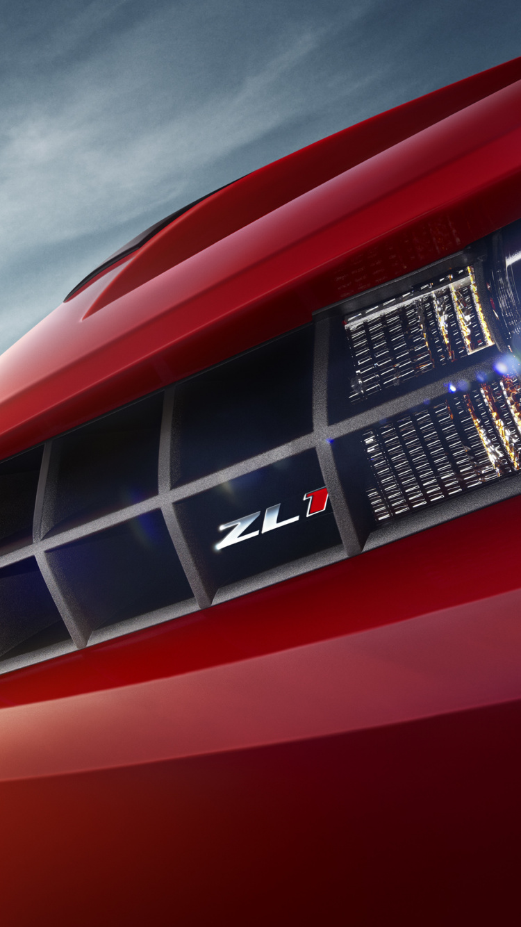 Coche Rojo y Negro Con Luz Azul. Wallpaper in 750x1334 Resolution
