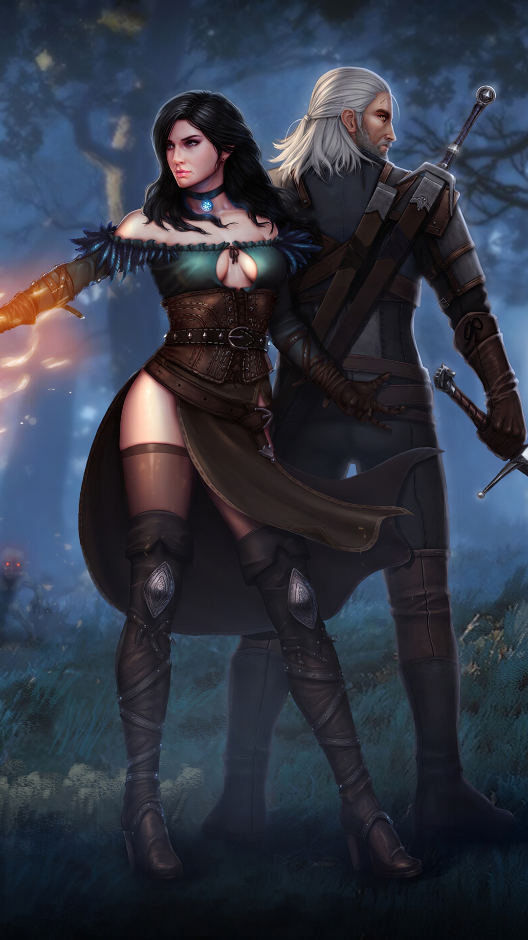 Brujo Geralt, The Witcher 3 Wild Hunt, Geralt de Rivia, Ciri, Yennefer. Wallpaper in 1080x1920 Resolution