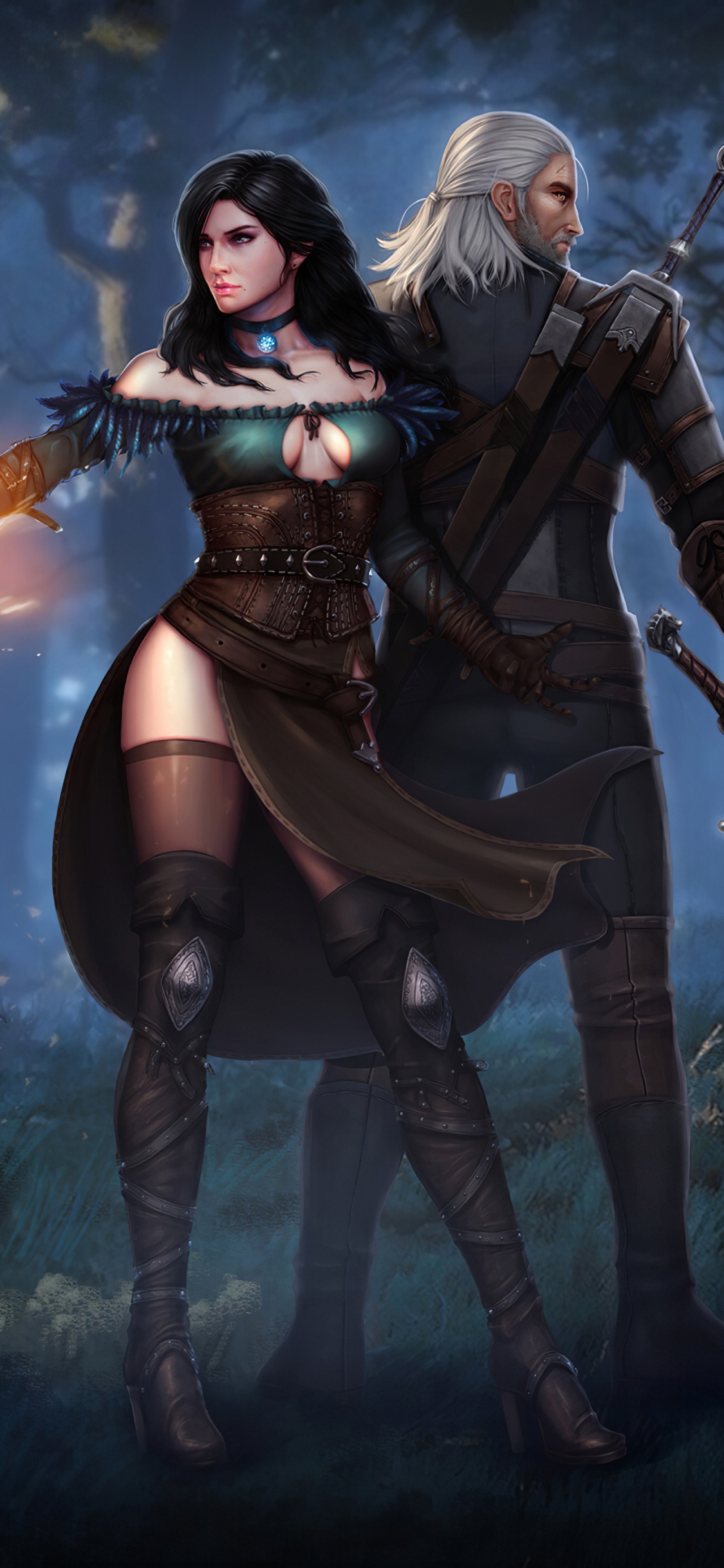 Hexer Geralt, The Witcher 3 Wild Hunt, Geralt Von Riva, Ciri, Yennefer. Wallpaper in 1125x2436 Resolution