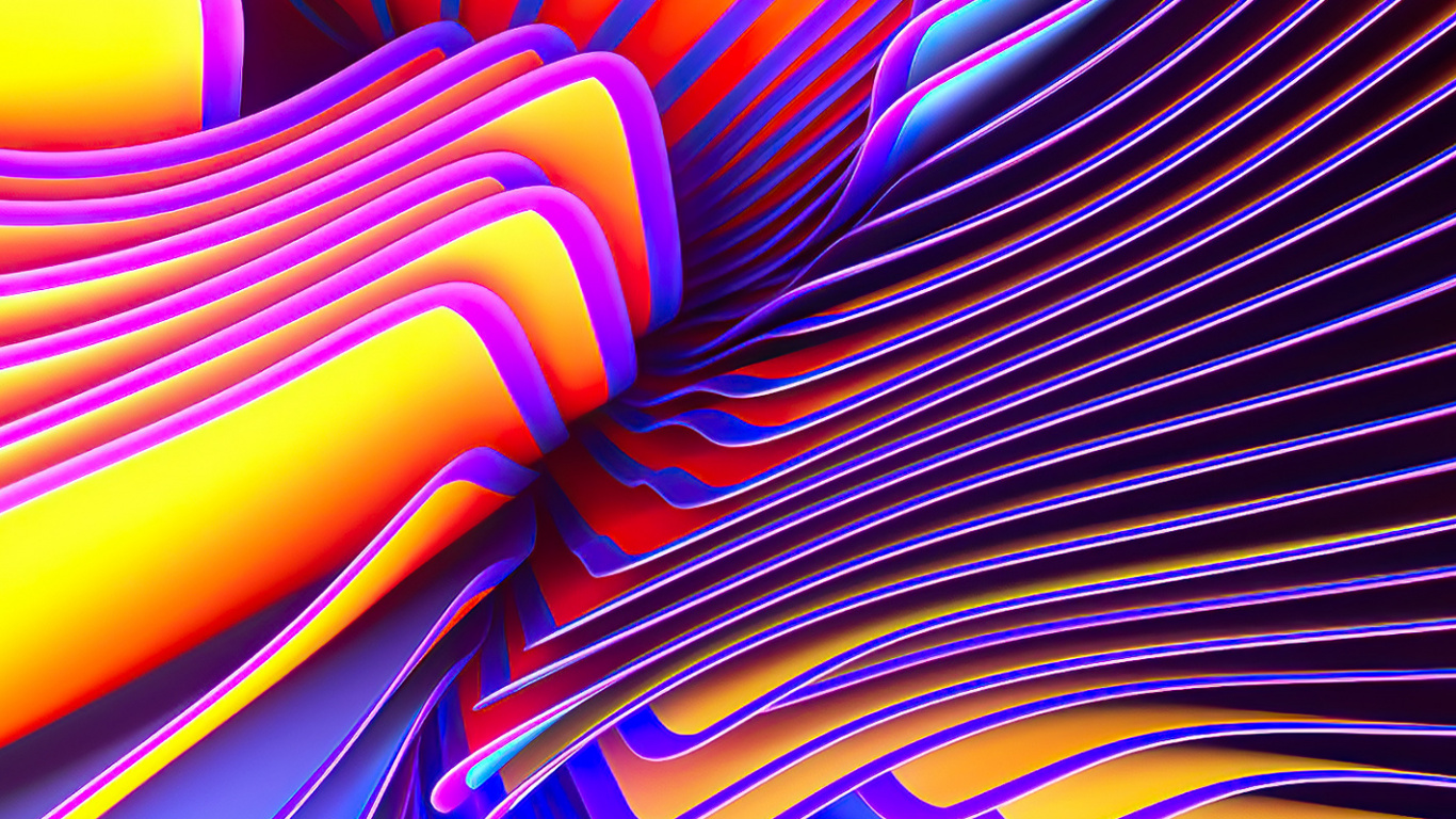 Orange, Fractal Art, Colorfulness, Purple, Magenta. Wallpaper in 1366x768 Resolution
