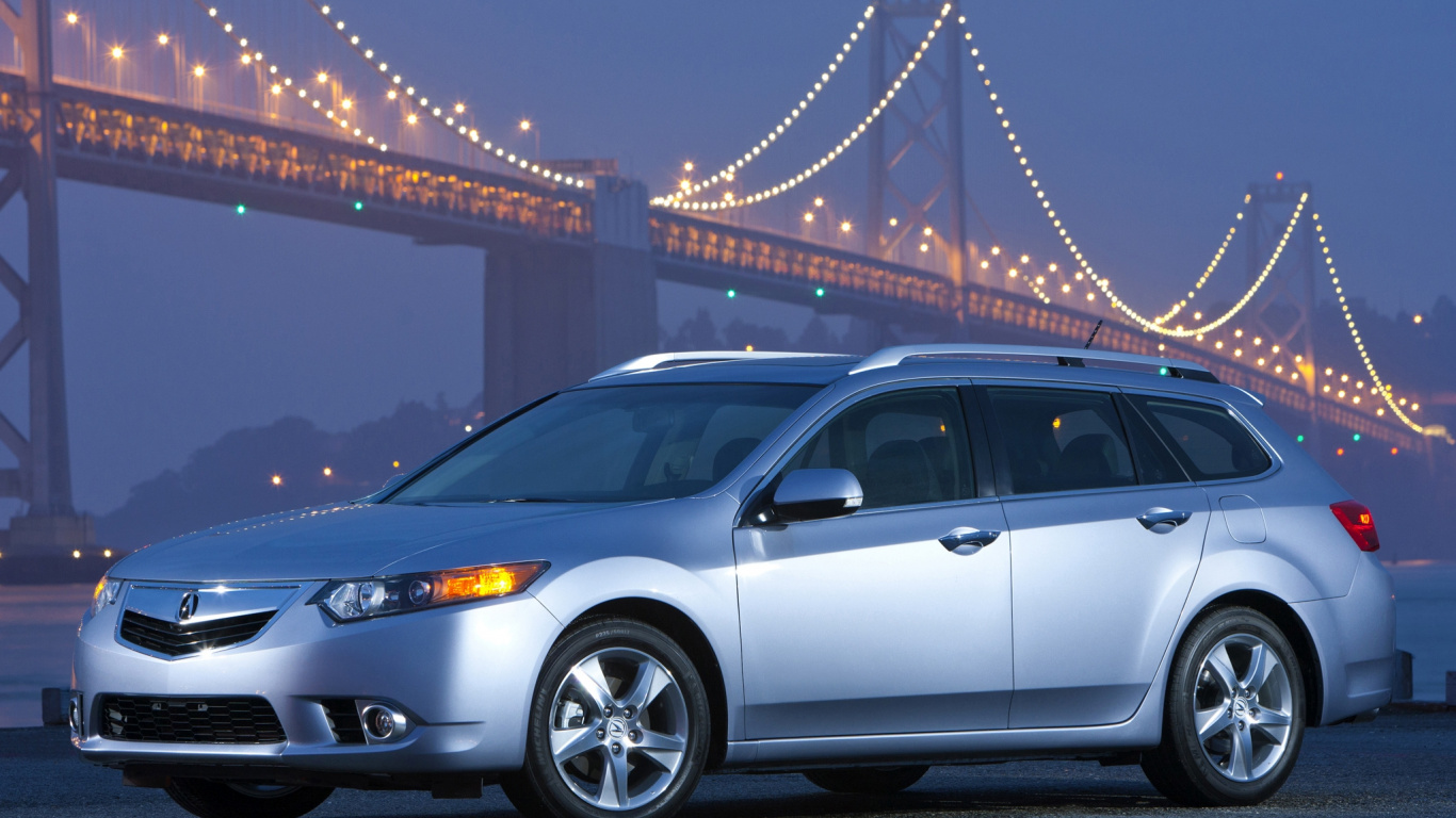 White Honda Car on Bridge During Daytime. Wallpaper in 1366x768 Resolution