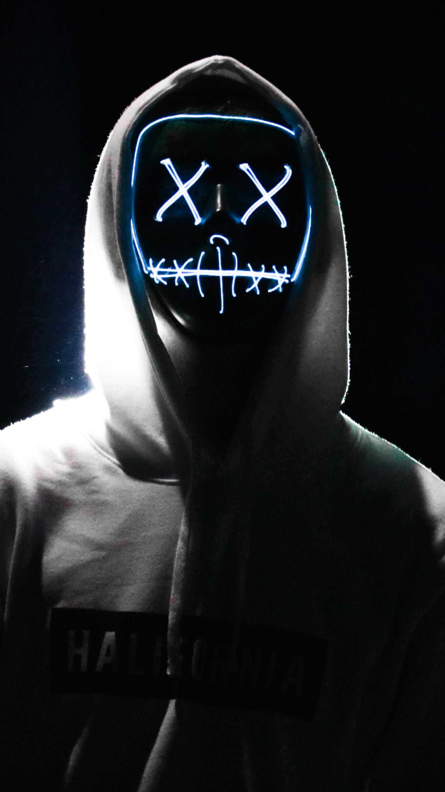 Black, White, Hoodie, Darkness, Light. Wallpaper in 1440x2560 Resolution