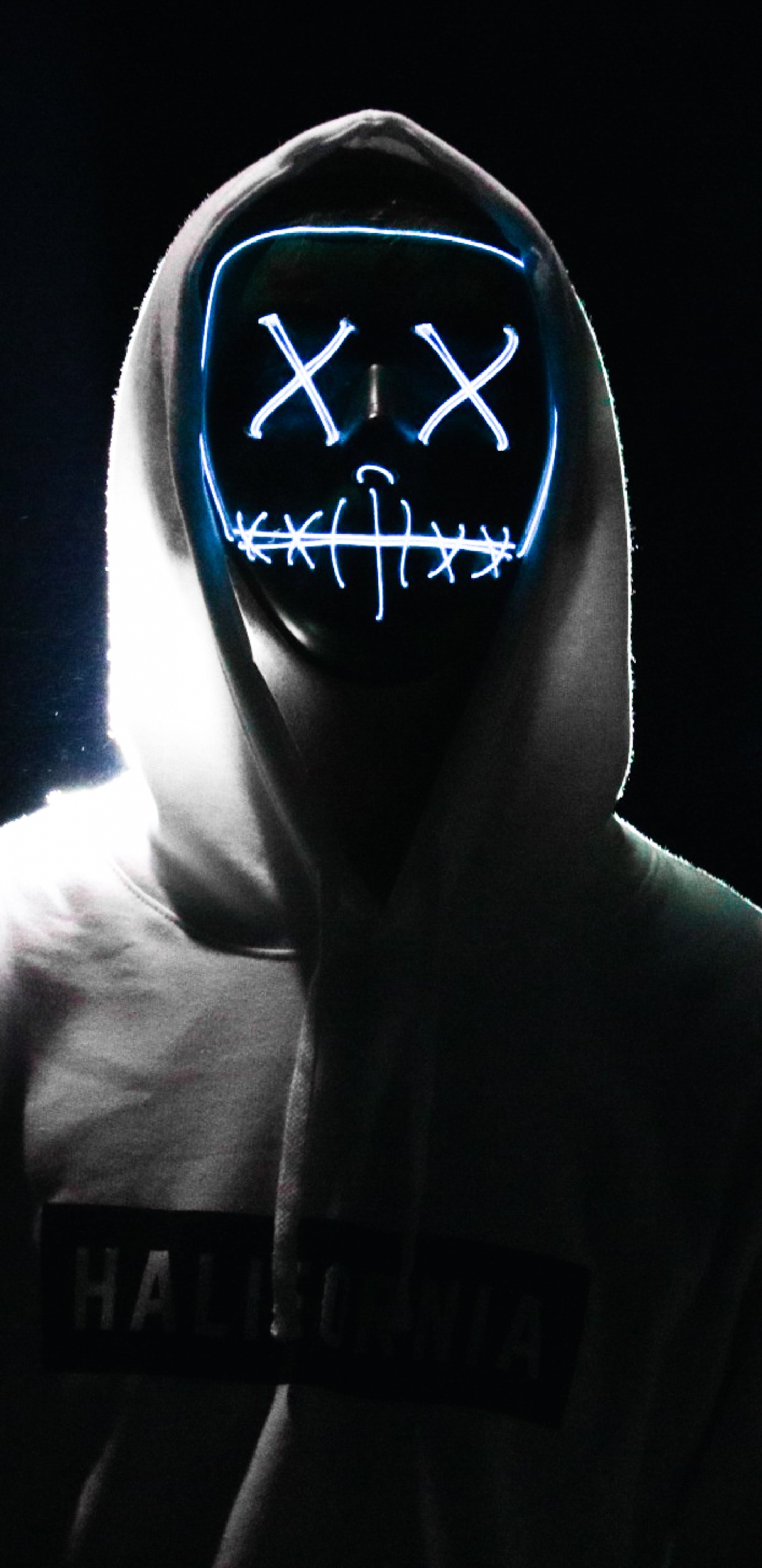 Schwarz, Wei, Kapuzenpulli, Licht, Kopf. Wallpaper in 1440x2960 Resolution