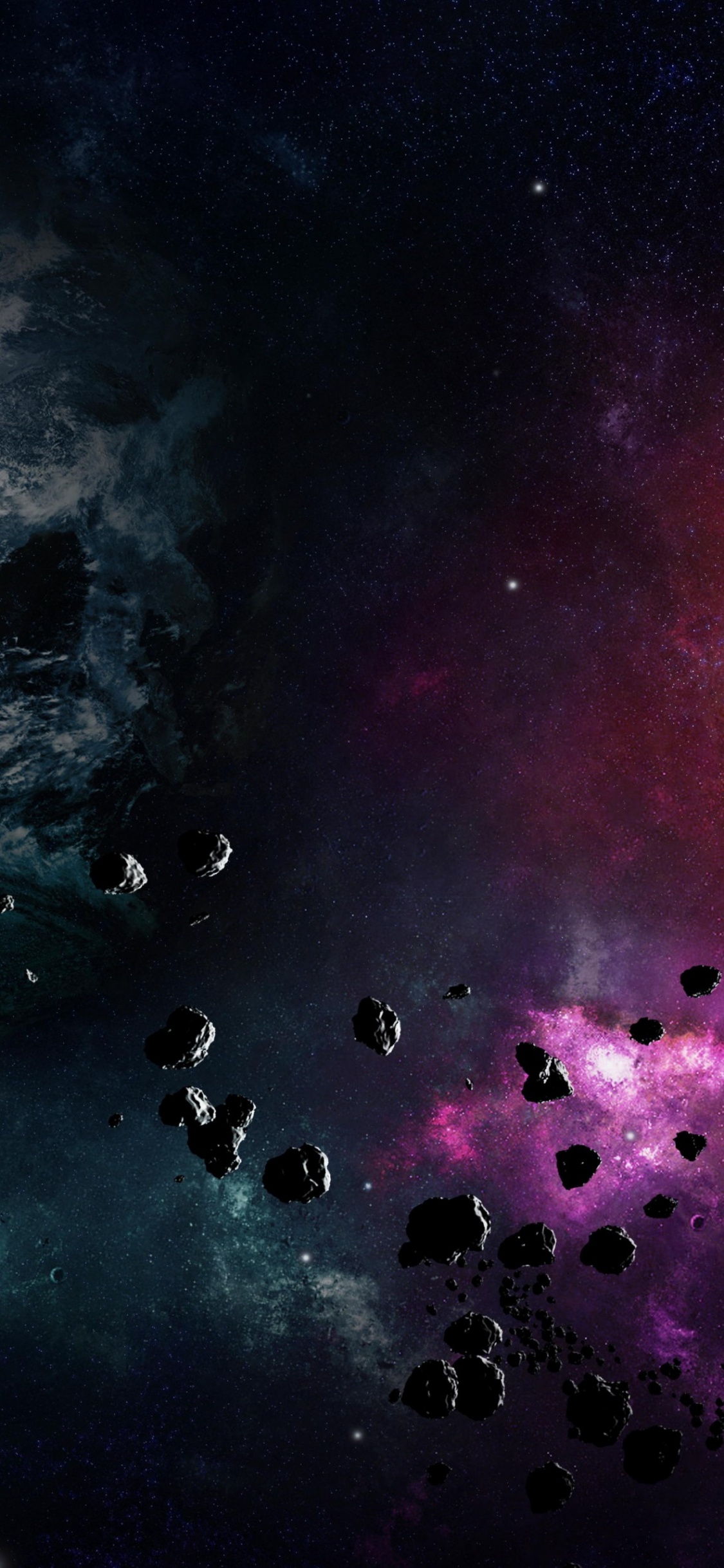 Peinture Abstraite Violette et Noire. Wallpaper in 1125x2436 Resolution