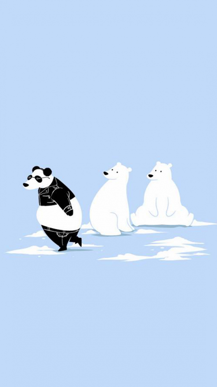 Oso Polar, el Panda Gigante, la Lindura, Nieve, Gesto. Wallpaper in 750x1334 Resolution