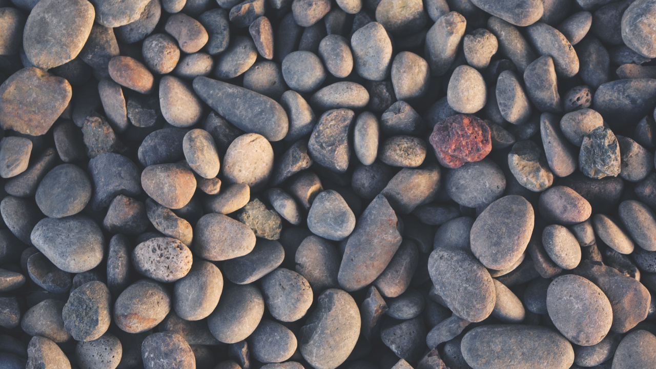 Brown and Gray Stones on Gray Sand. Wallpaper in 1280x720 Resolution