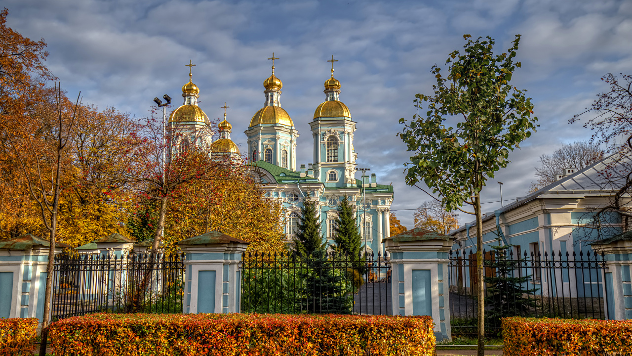 寺庙, 里程碑, 天空, 圣彼得堡, 旅游景点 壁纸 1280x720 允许