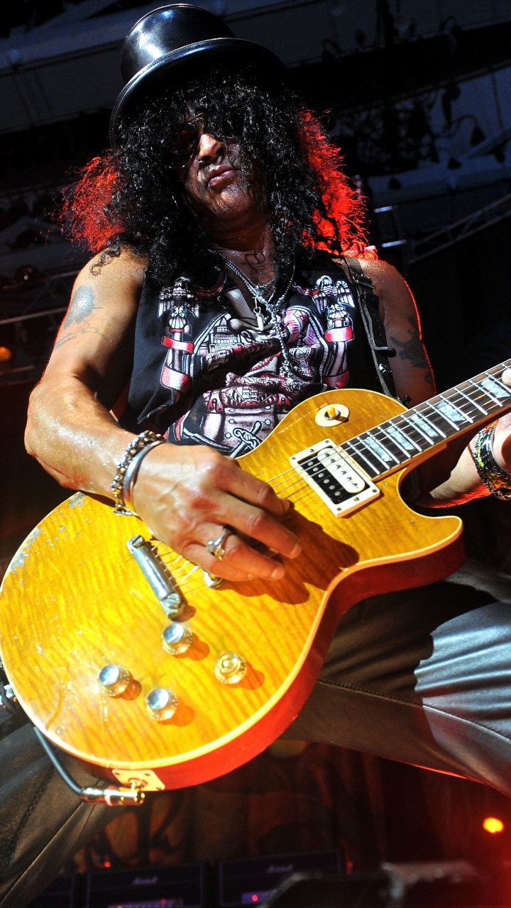 Guns N Roses, Affiche, Guitariste, Guitare, Instrument de Musique. Wallpaper in 720x1280 Resolution