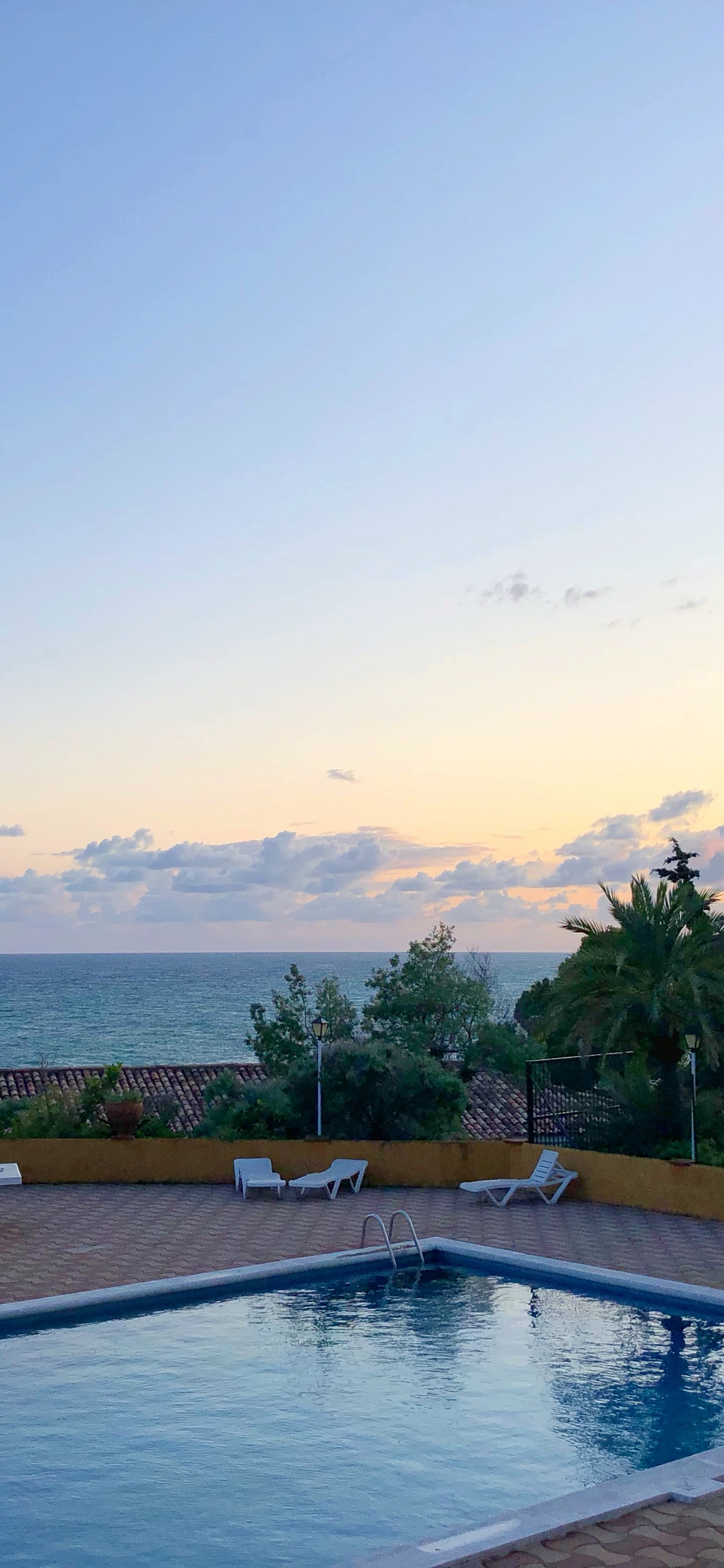 Resort, Pool, Immobilie, Palme, Eigenschaft. Wallpaper in 1242x2688 Resolution