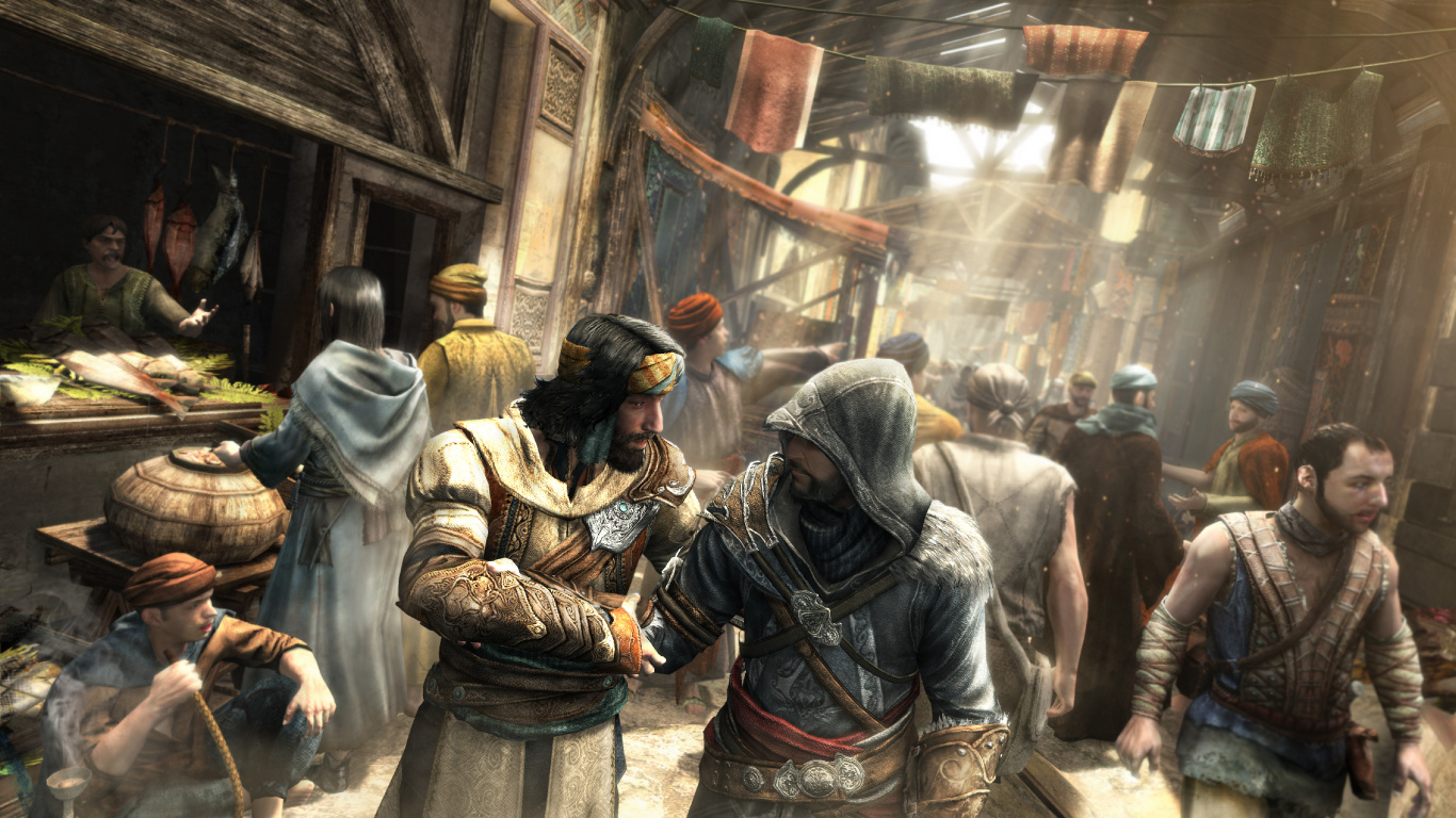 Assassins Creed Revelations, Assassins Creed, Ezio Auditore, Ubisoft, pc Game. Wallpaper in 1366x768 Resolution