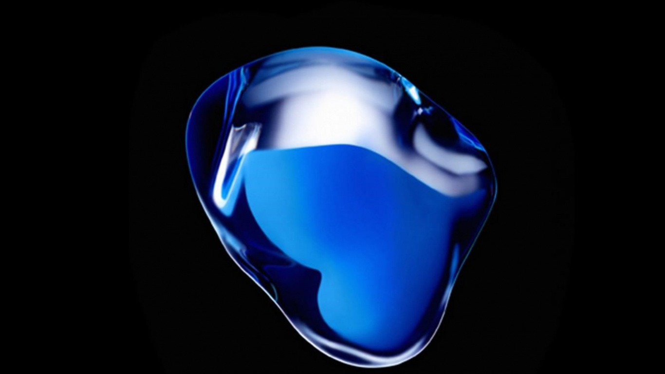 Ilustración de Corazón Azul y Negro. Wallpaper in 1366x768 Resolution