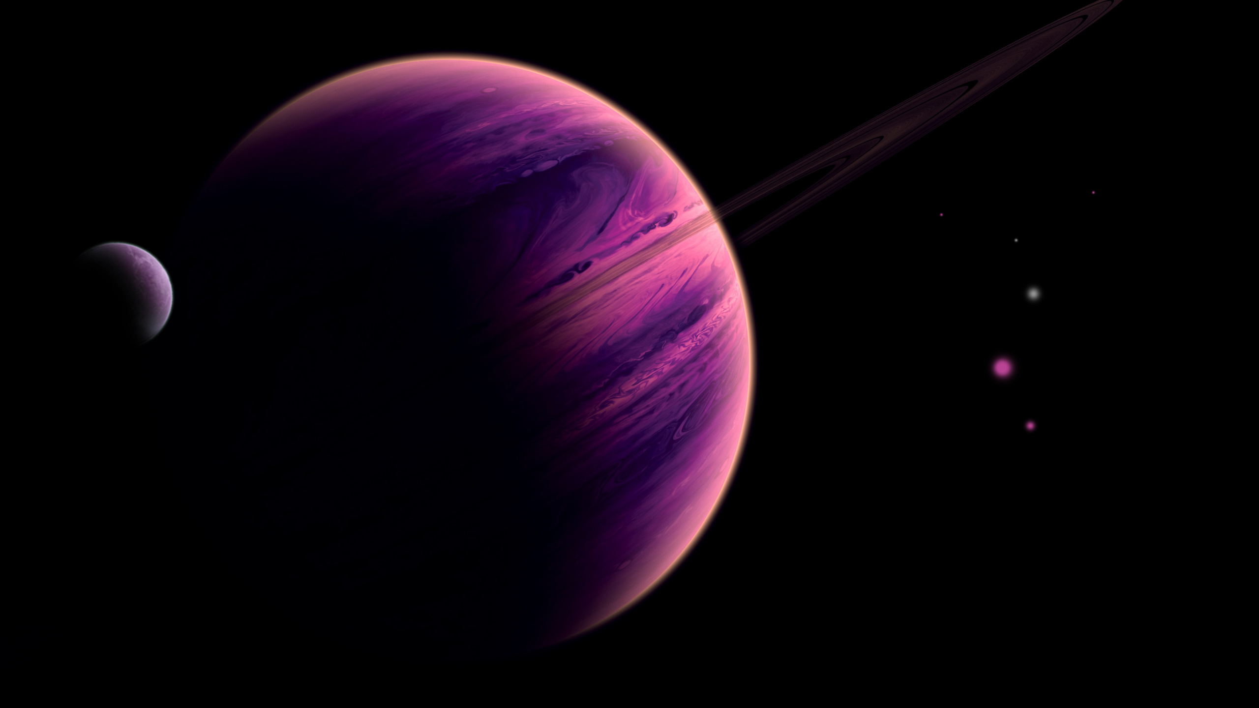 Purple and Black Ball Illustration. Wallpaper in 2560x1440 Resolution