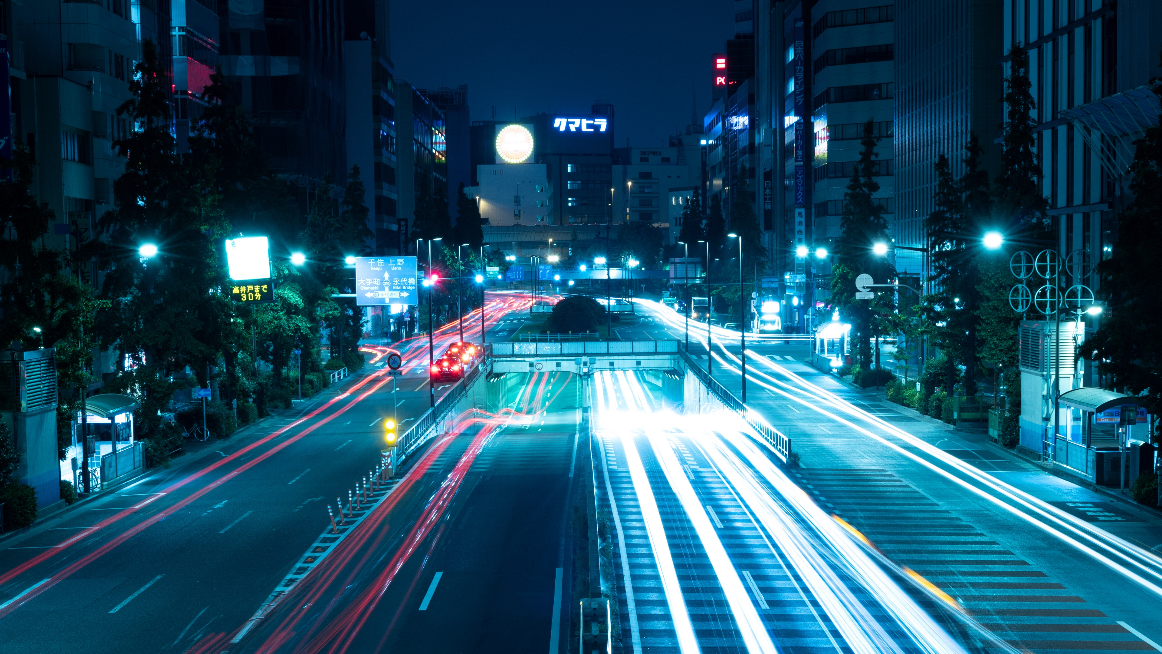 Cars on Road During Night Time. Wallpaper in 3840x2160 Resolution