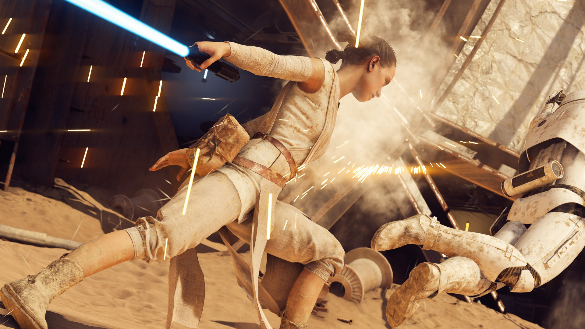 Femme en Chemise à Manches Longues Marron Tenant un Tube en Plastique Bleu et Blanc. Wallpaper in 1920x1080 Resolution