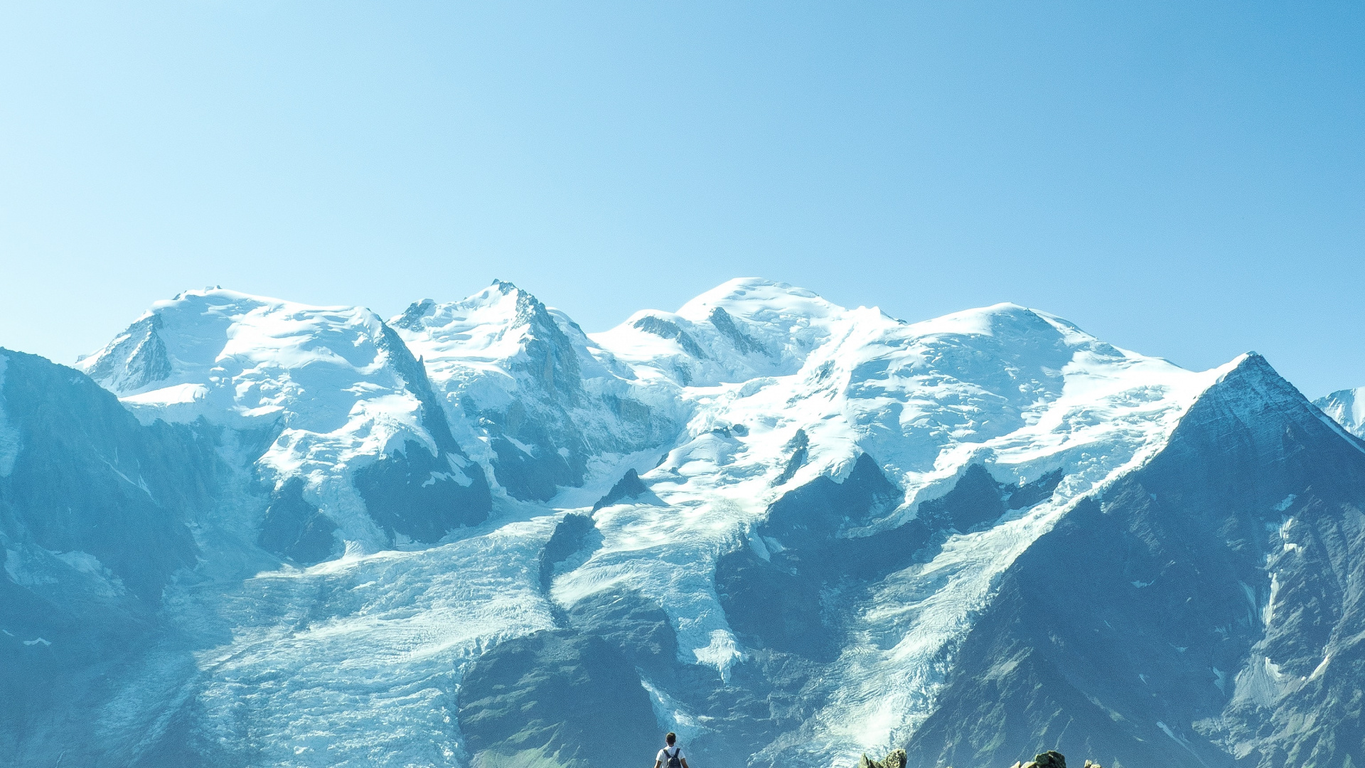 Mont Blanc, Bergkette, Bergigen Landschaftsformen, Grat, Alpen. Wallpaper in 1920x1080 Resolution