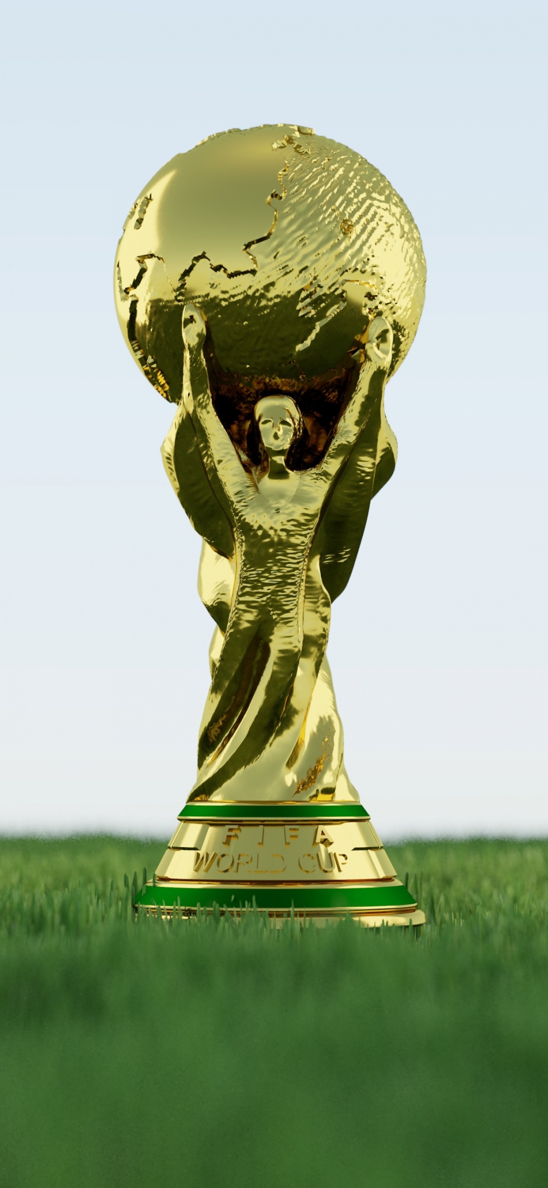 Gold Human Statue on Green Grass Field. Wallpaper in 1125x2436 Resolution