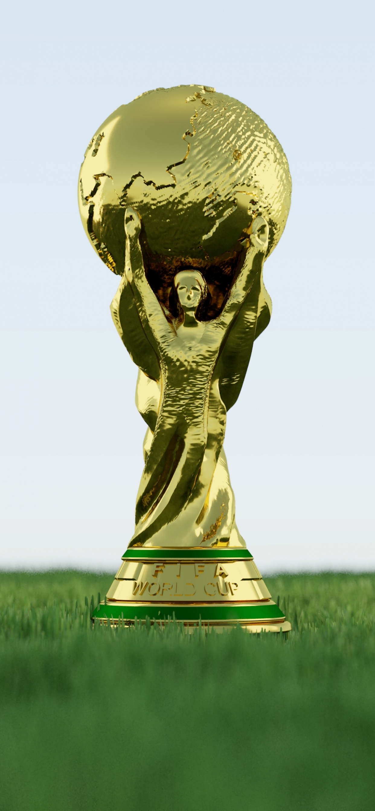 Gold Human Statue on Green Grass Field. Wallpaper in 1242x2688 Resolution