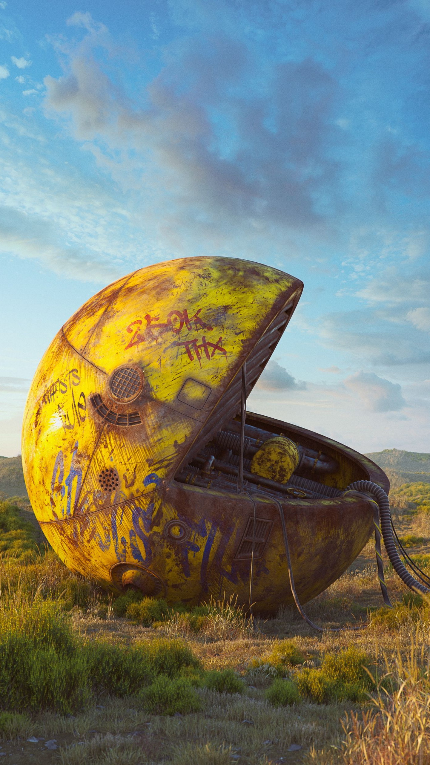 Realistischer Pac-Man, Pac Man, Frau Pac-Man, Pacmanie, Arcade-Spiel. Wallpaper in 1440x2560 Resolution