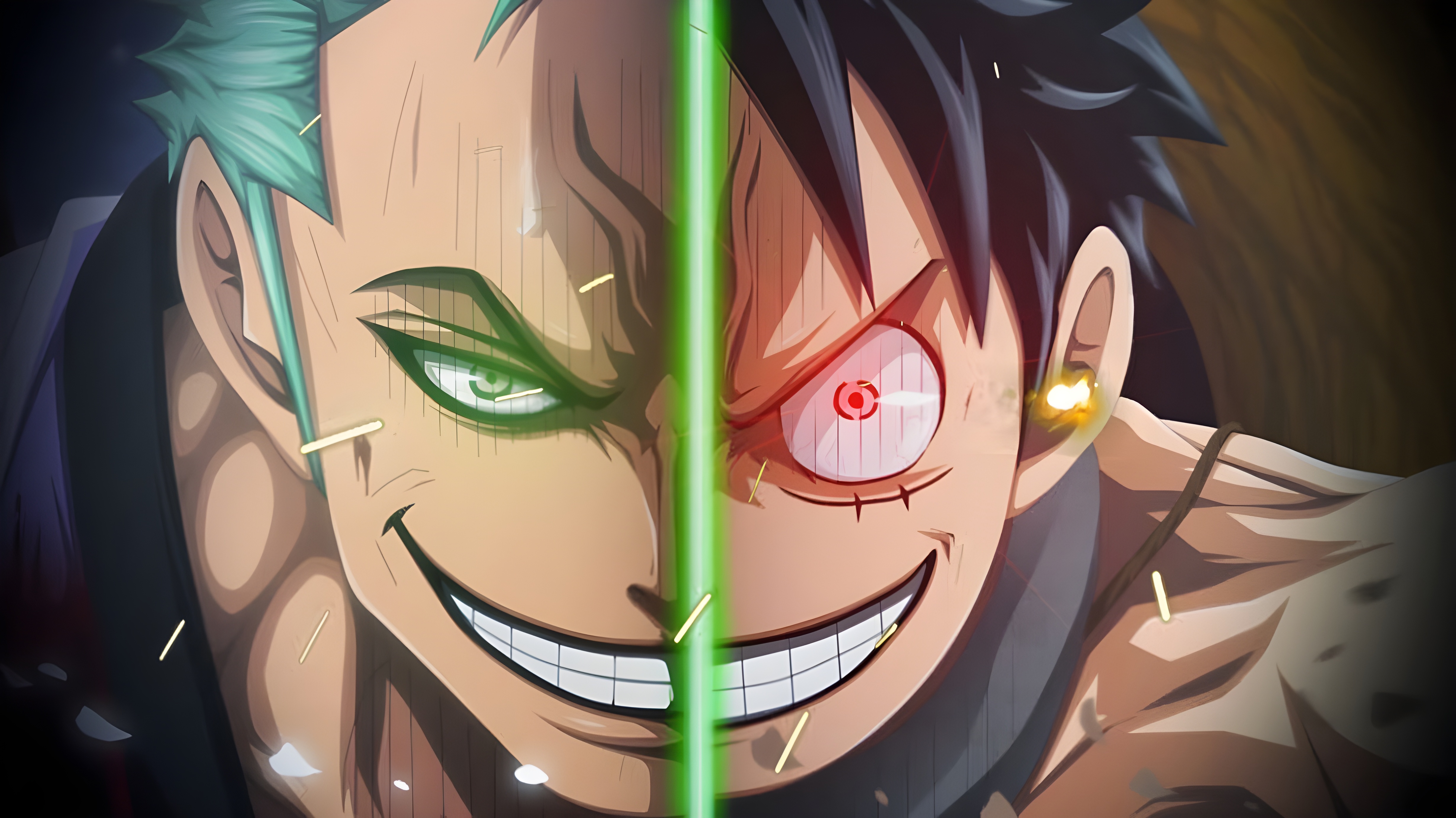 fondo de pantalla de luffy y zoro de una pieza