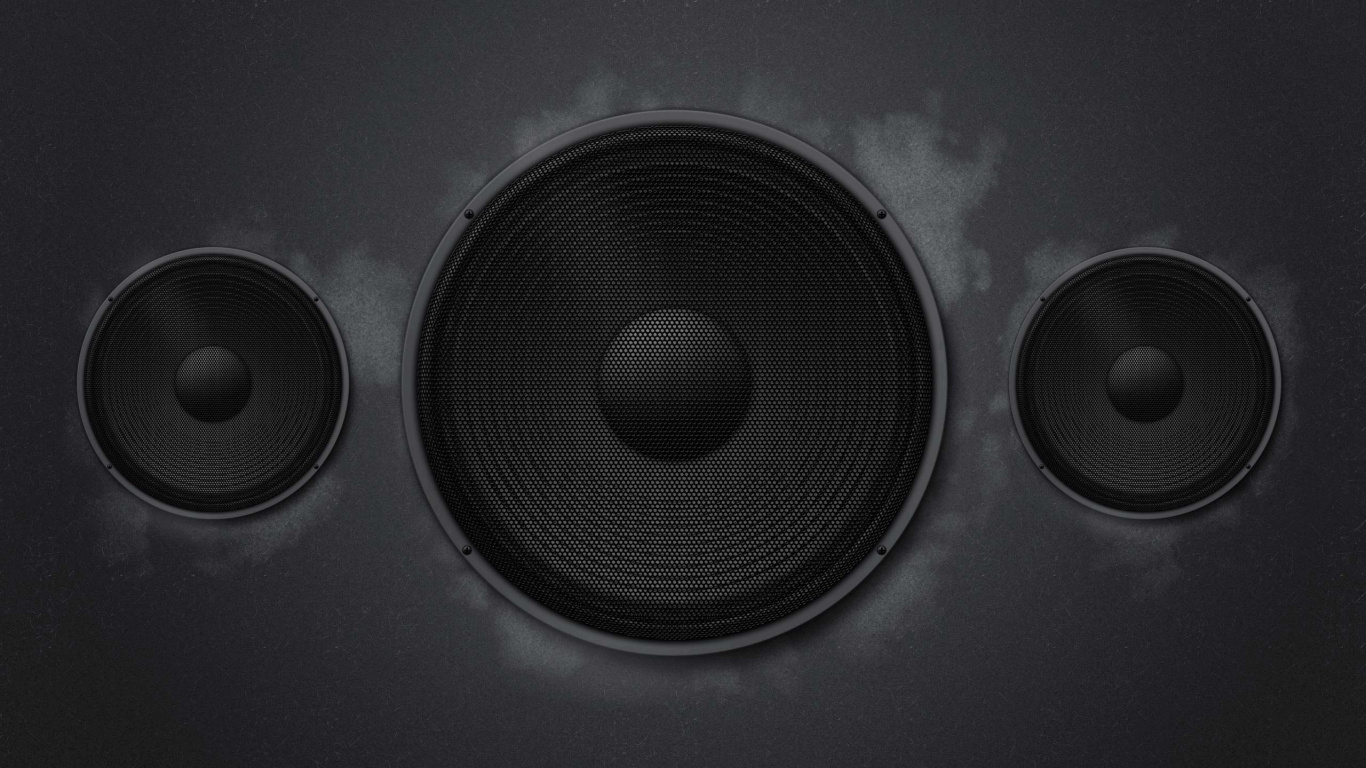 L'équipement Audio, Caisson, Technologie, Noir et Blanc, Audio. Wallpaper in 1366x768 Resolution
