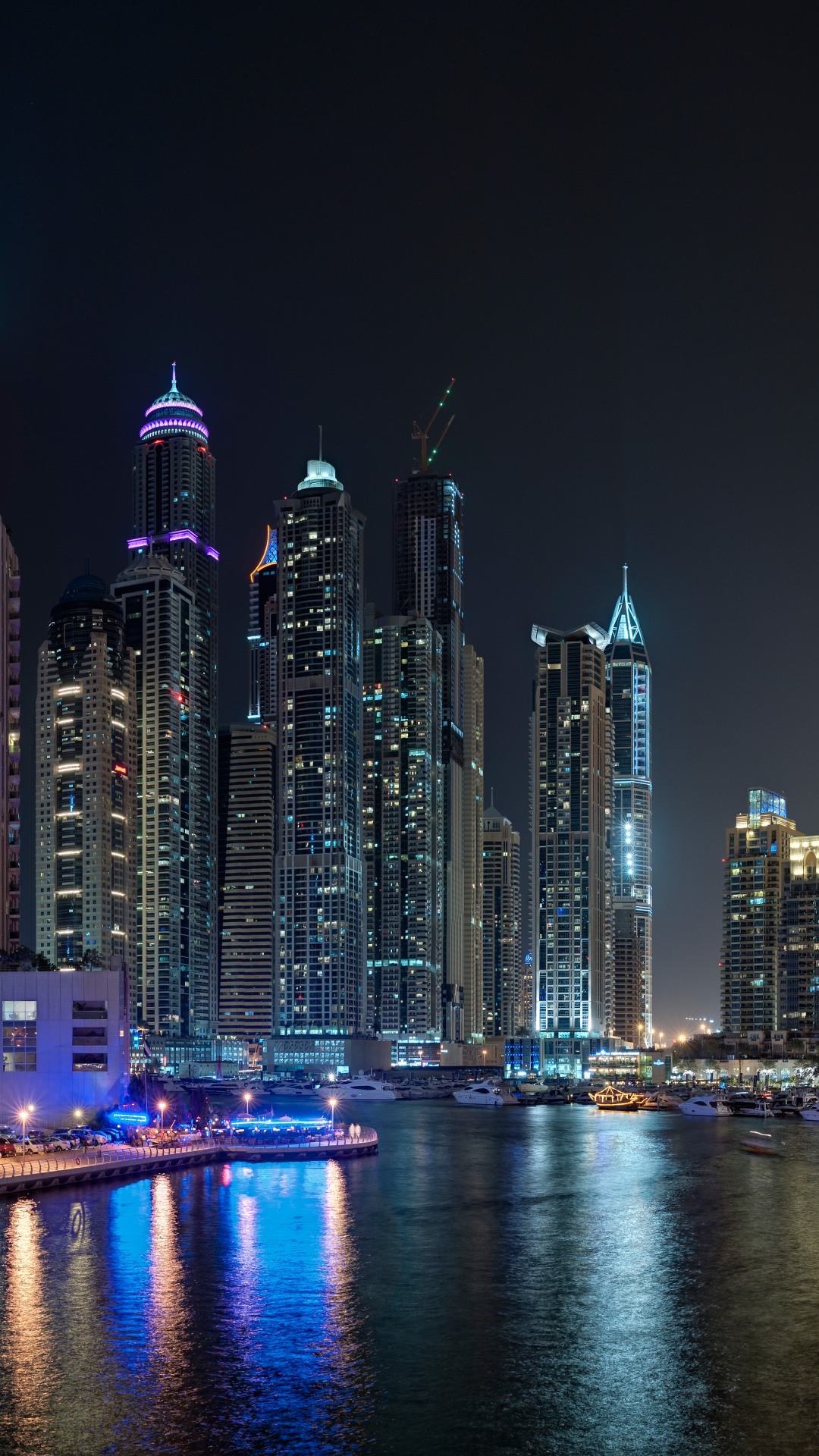 Skyline Der Stadt Bei Nacht Night. Wallpaper in 1080x1920 Resolution