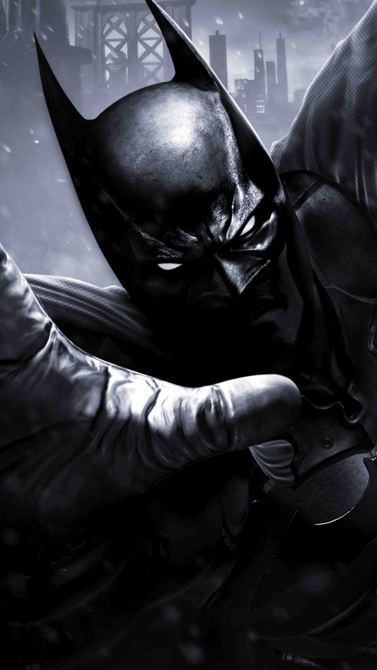 Black and White Batman Costume. Wallpaper in 750x1334 Resolution